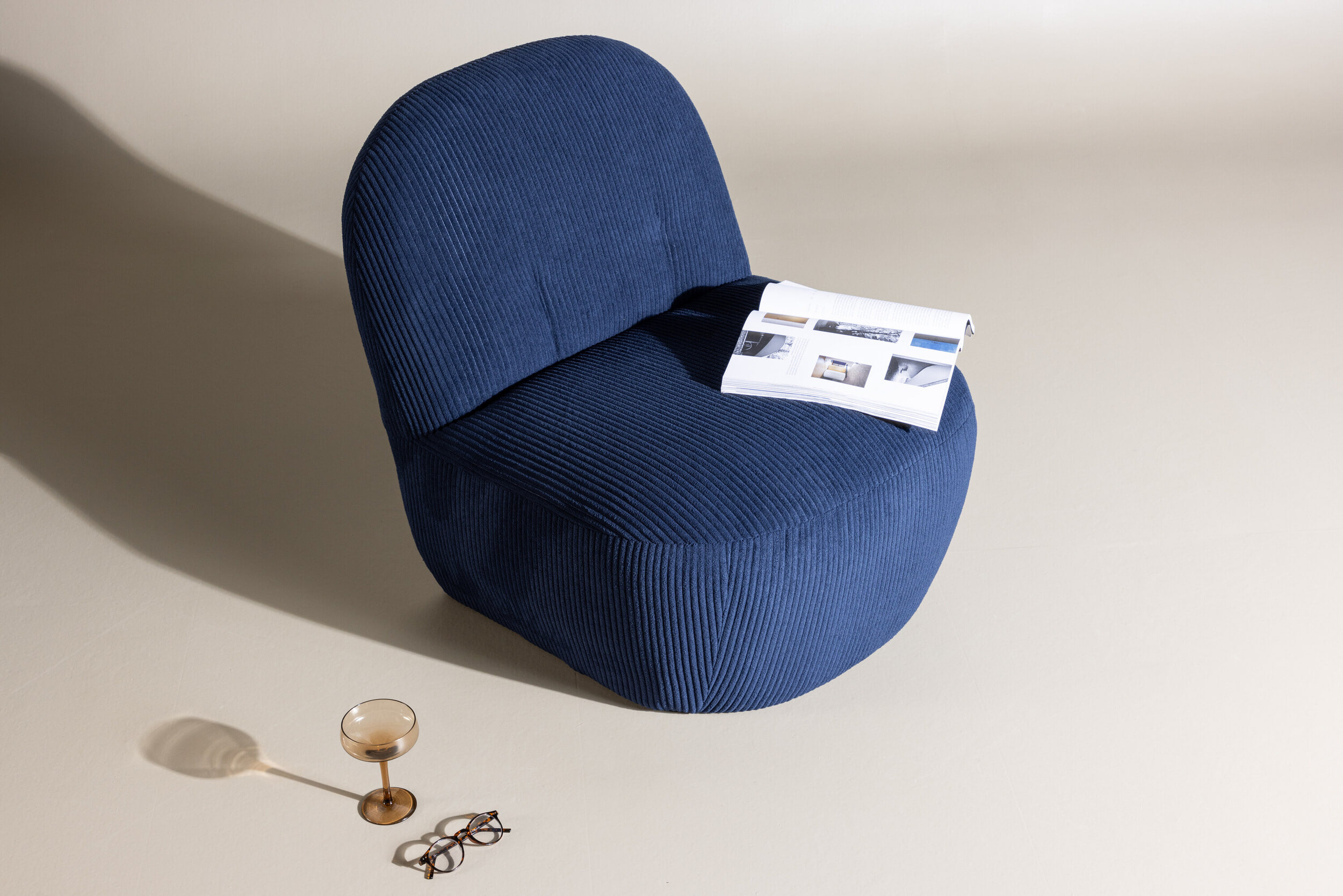 Nohr Fauteuil 'Hadiyah' Rib, kleur Blauw