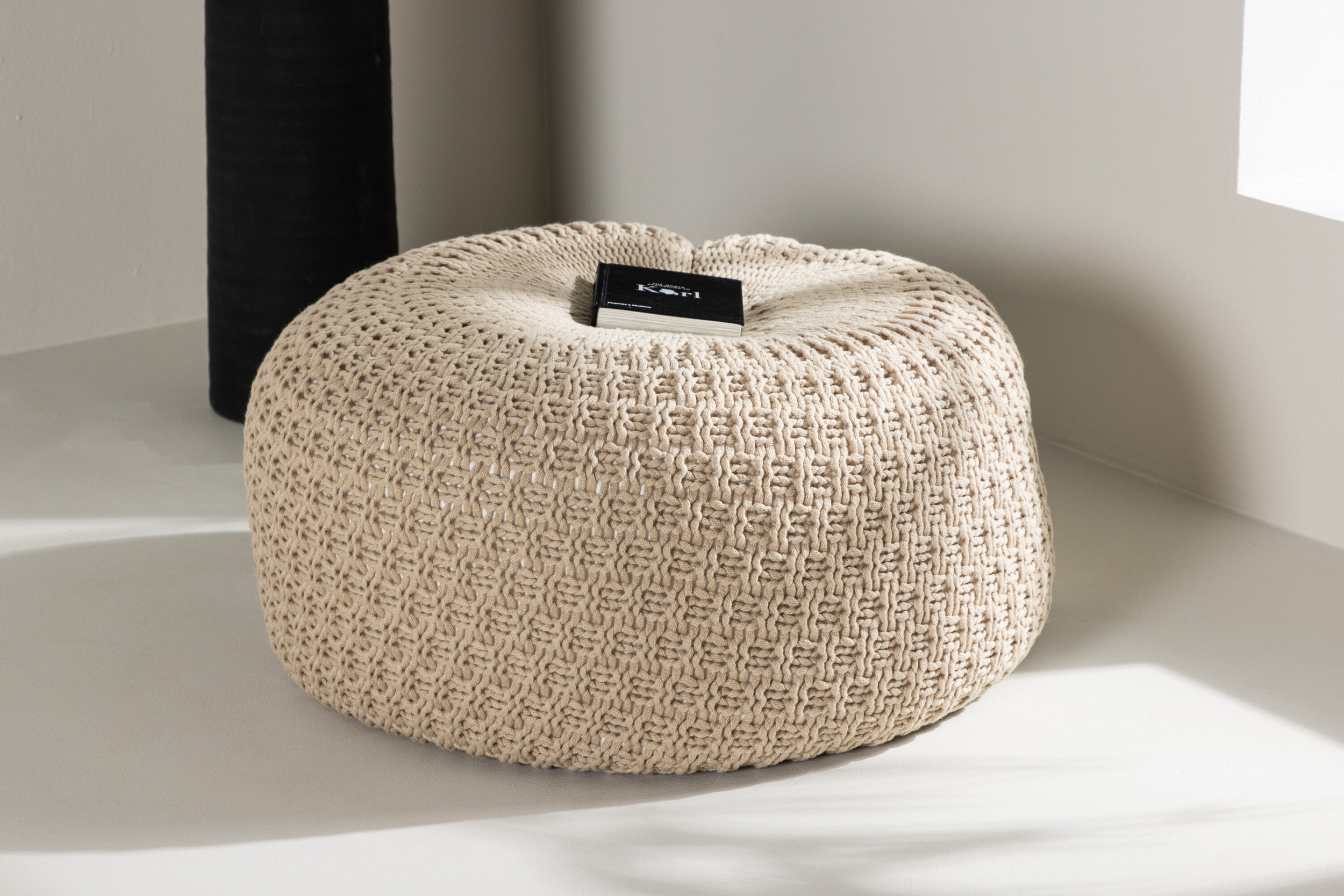 Nohr Poef 'Montario' 60cm, kleur Beige