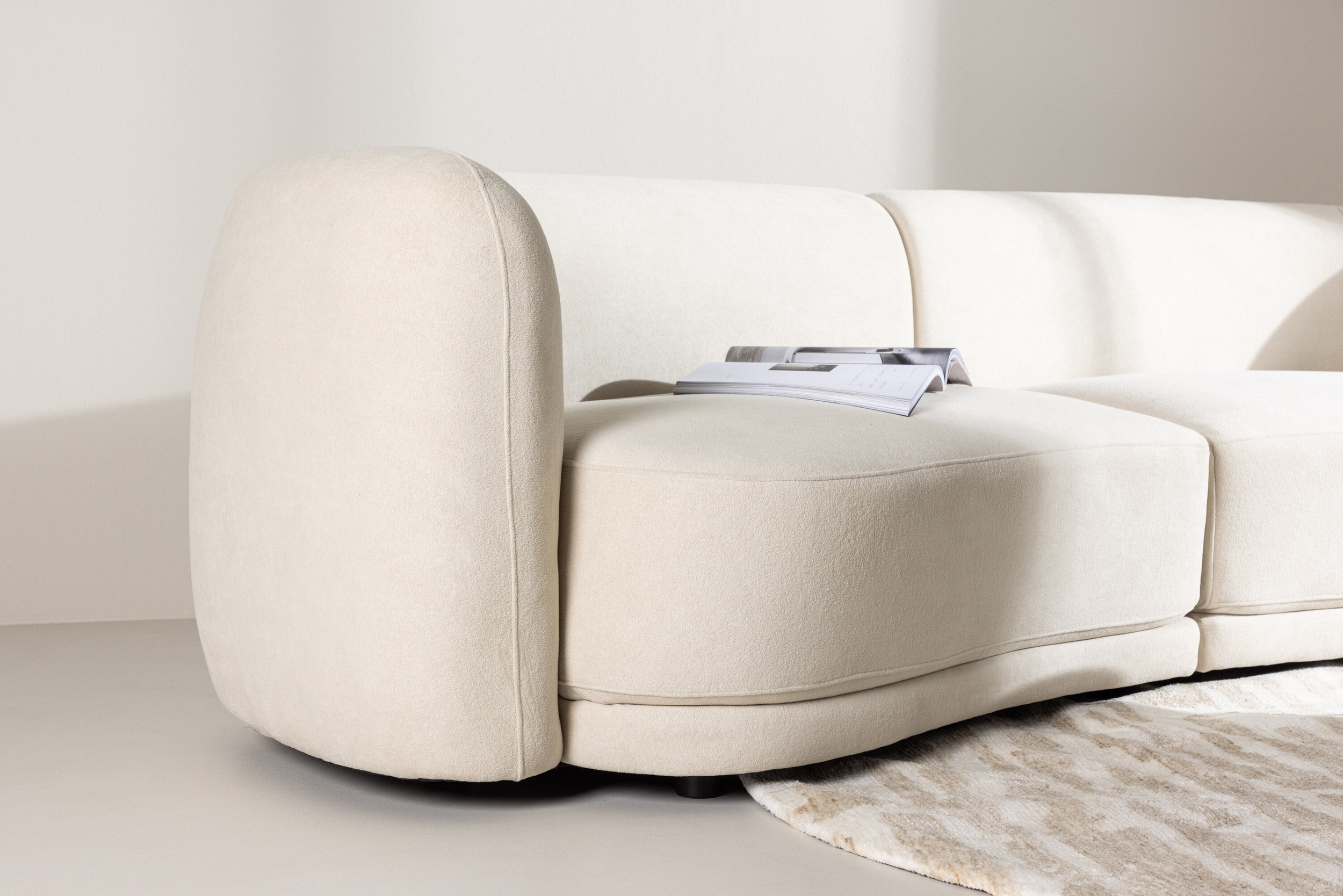Nohr 3-zits Bank 'Macrina' Organisch 268cm, kleur Beige