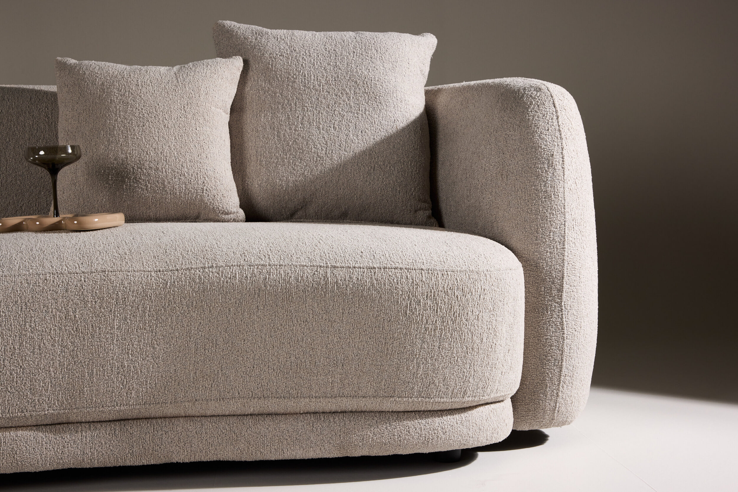 Nohr 3-zits Bank 'Macrina' Bouclé, 268cm, kleur Beige