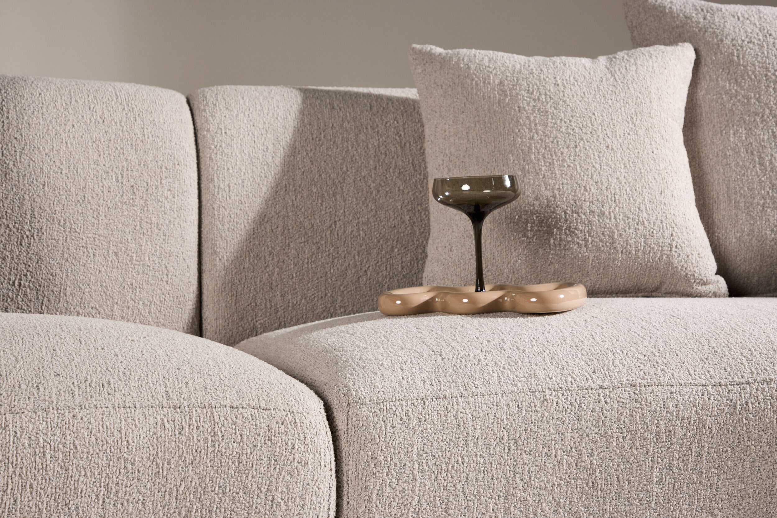 Nohr 3-zits Bank 'Macrina' Bouclé, 268cm, kleur Beige