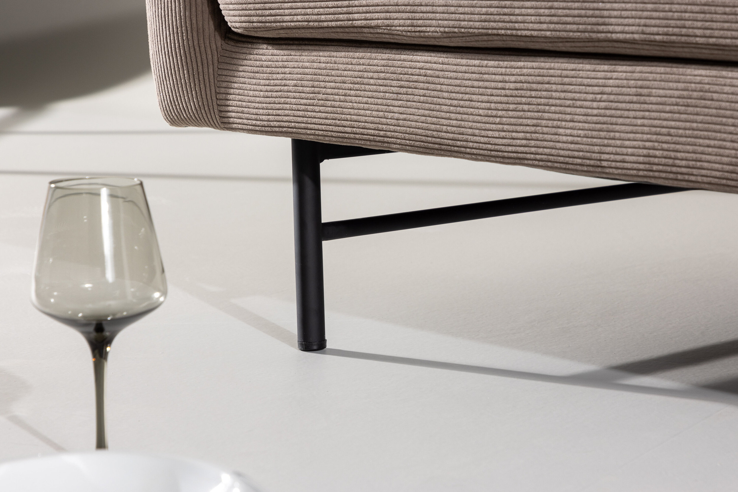 Nohr 3-zits Bank 'Sumit' Rib, kleur Bruin