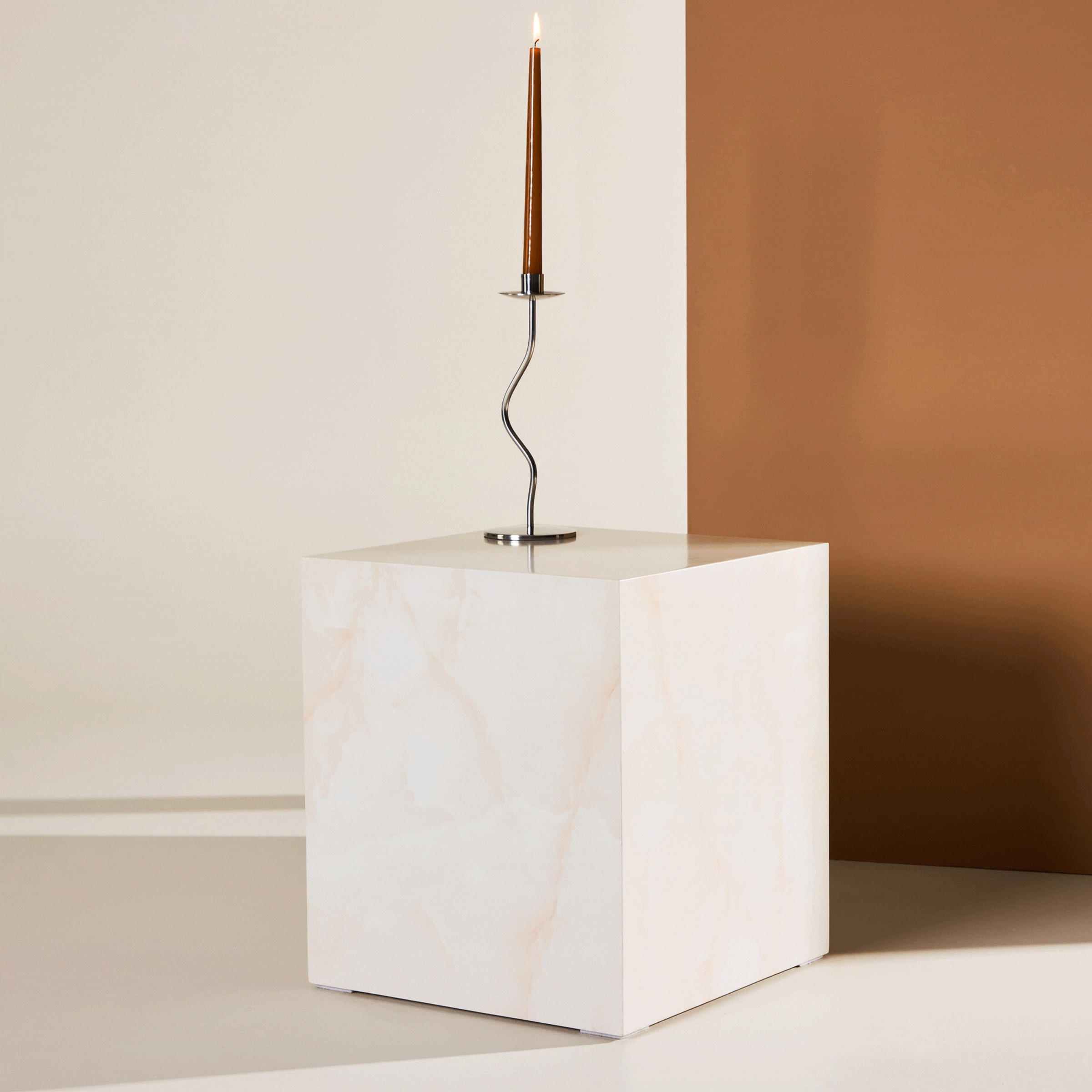 Nohr Salontafel Katiana Marmerlook, 40 x 40cm - Naturel