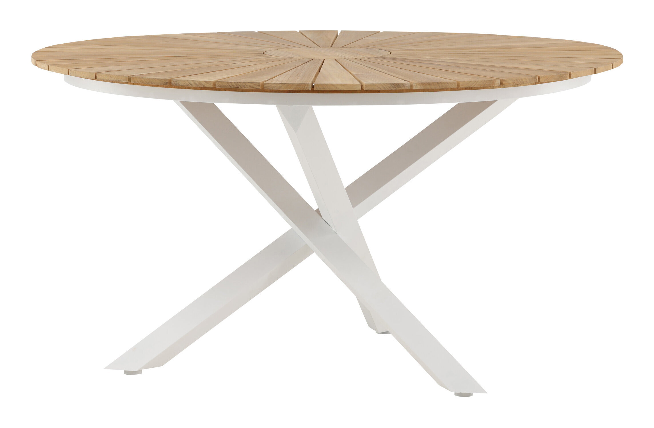 Nohr Ronde Tuintafel 'Constantina' Teakhout, 140cm, kleur Wit