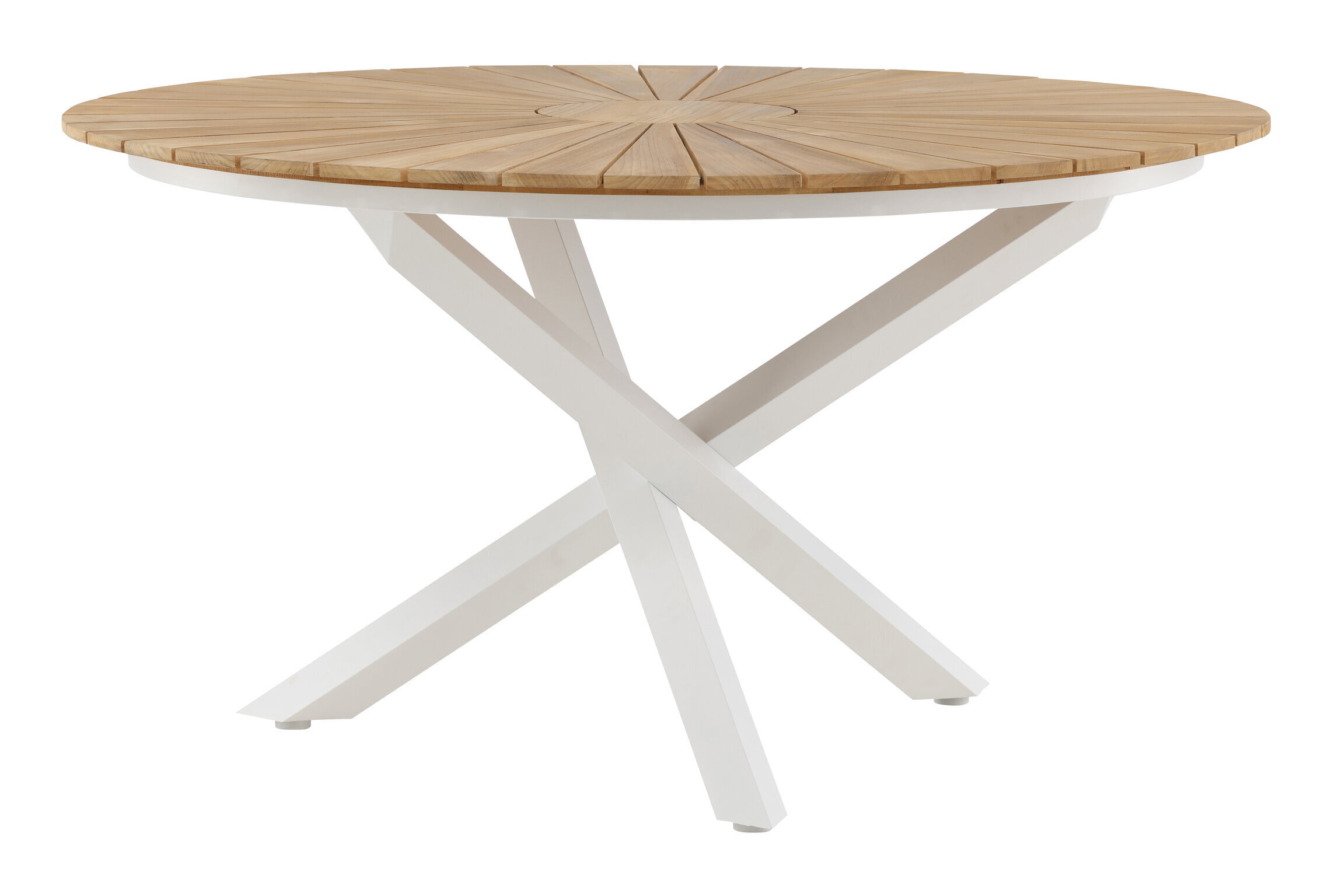 Nohr Ronde Tuintafel 'Constantina' Teakhout, 140cm, kleur Wit