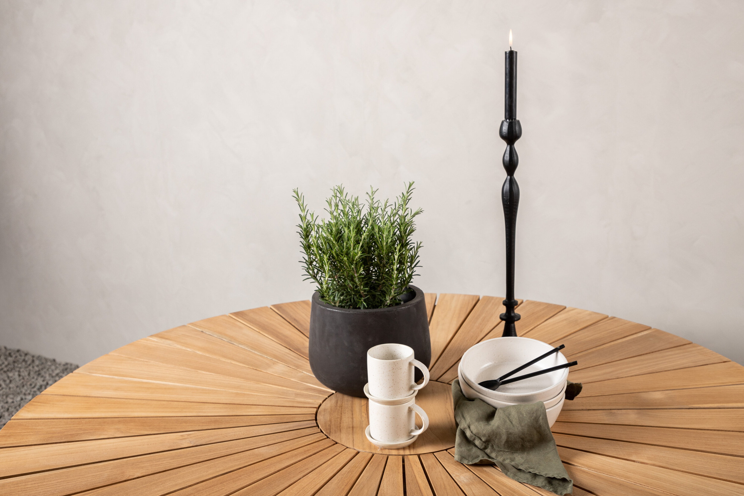 Nohr Ronde Tuintafel 'Constantina' Teakhout, 140cm, kleur Wit