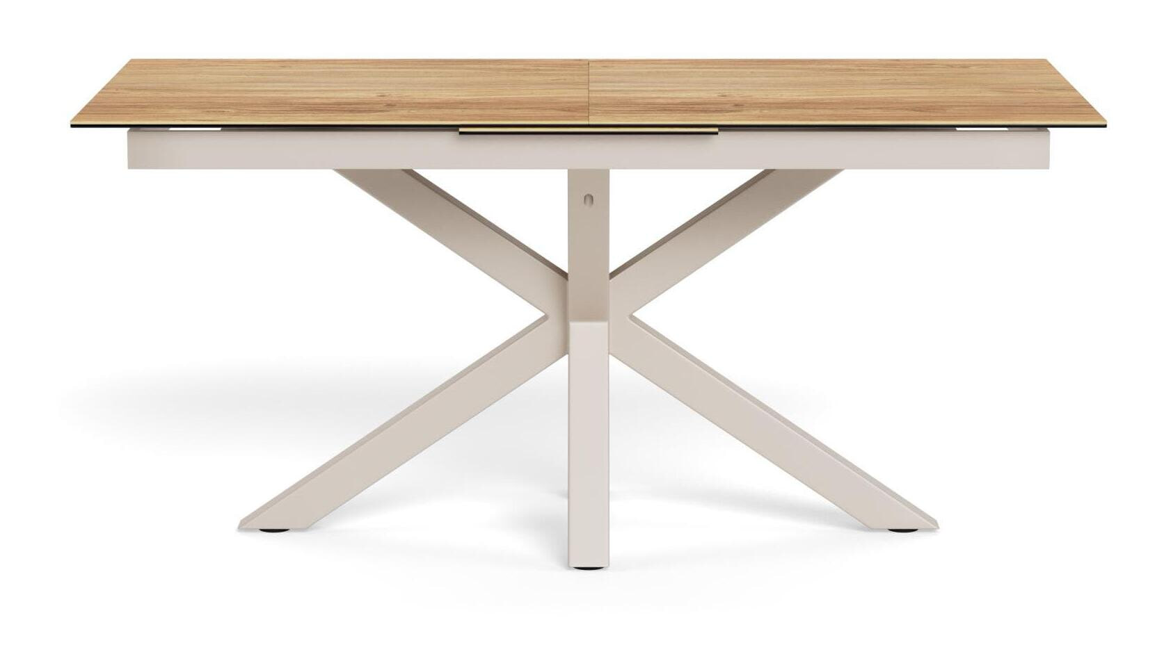 Bendt Uitschuifbare Eettafel 'Line' Keramiek met eikenlook, 168/210 x 90cm