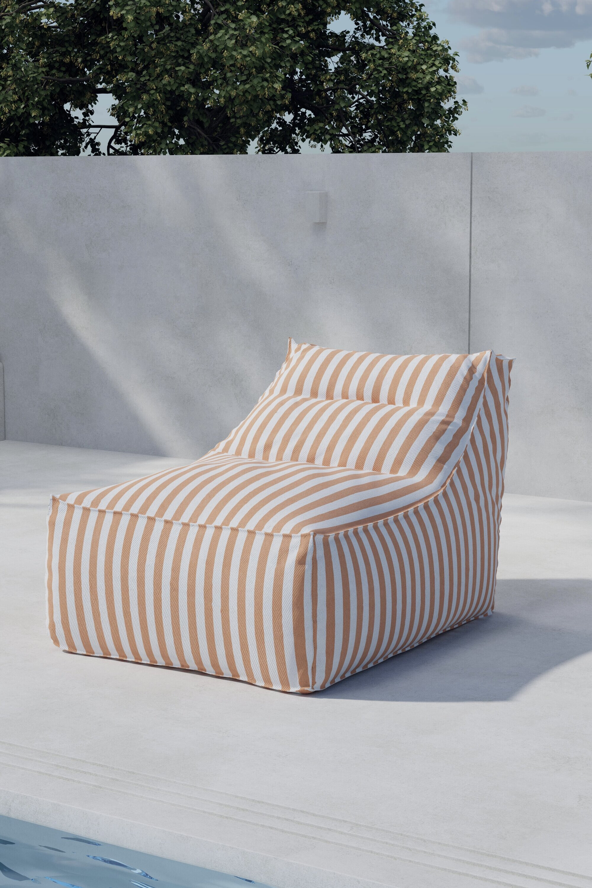 Nohr Outdoor Loungestoel 'Carlson' kleur Peach Gestreept
