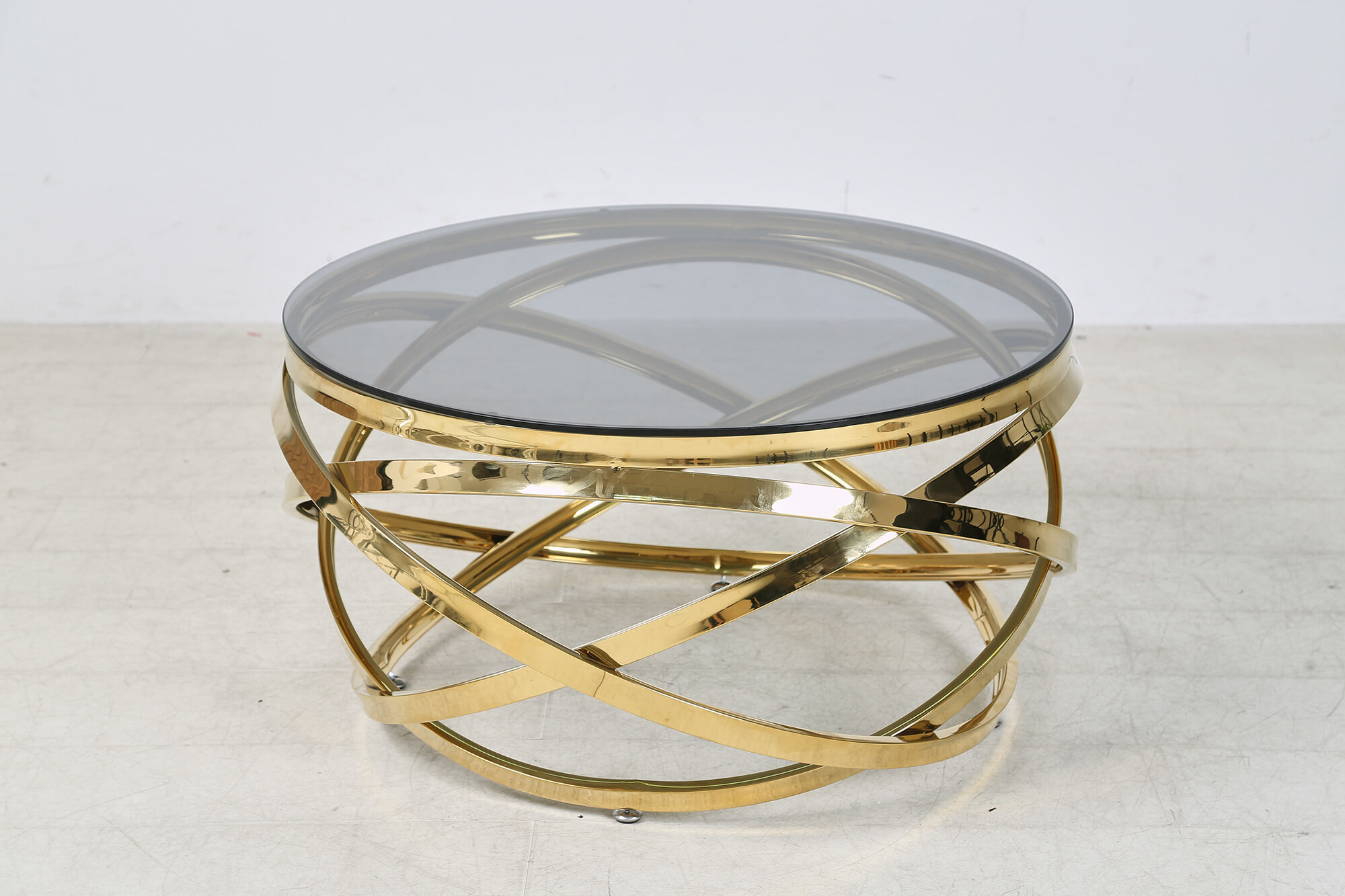 Artistiq Living Salontafel 'Mischa' 80cm smoke-glas, kleur goud