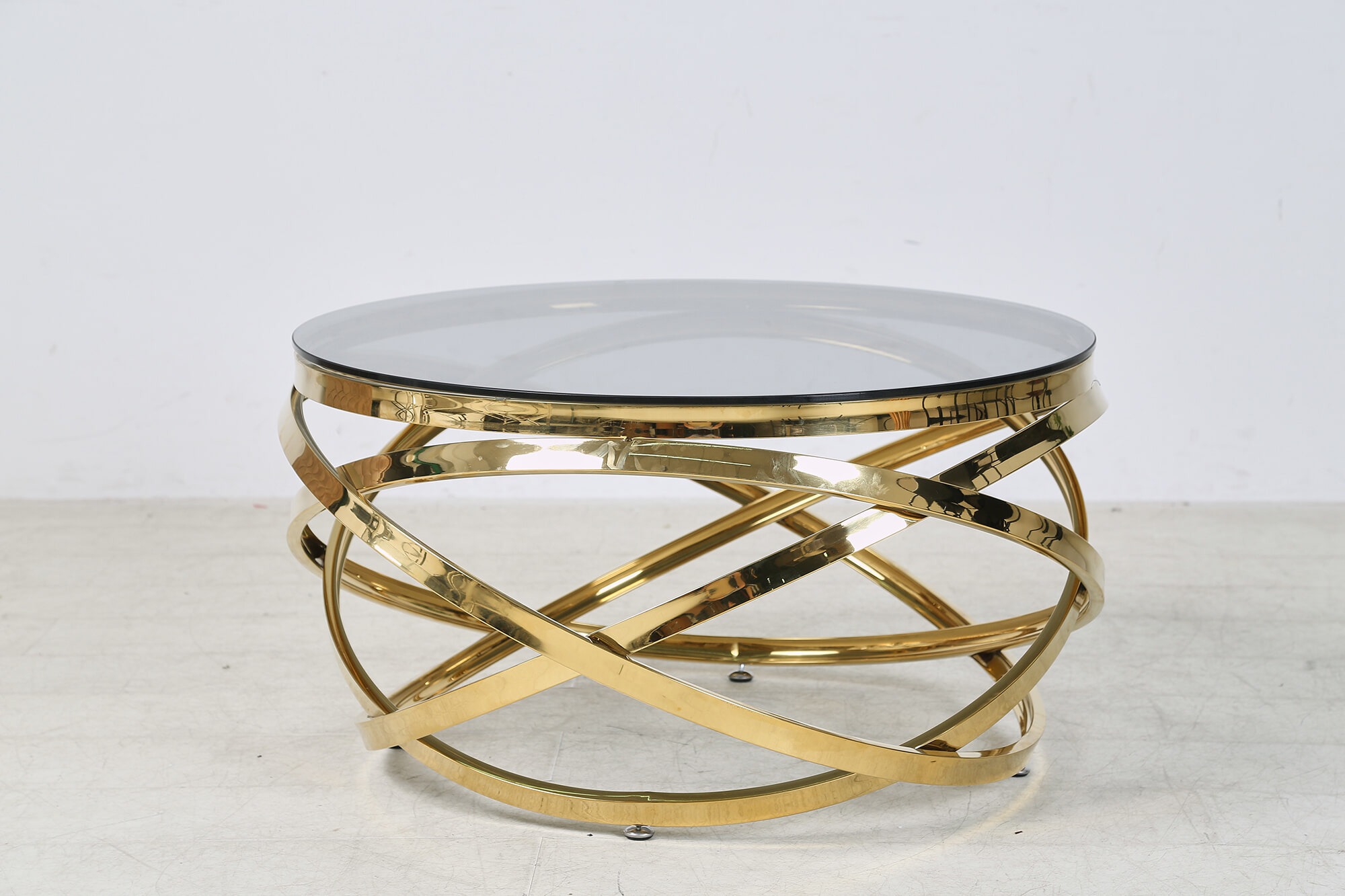 Artistiq Living Salontafel 'Mischa' 80cm smoke-glas, kleur goud