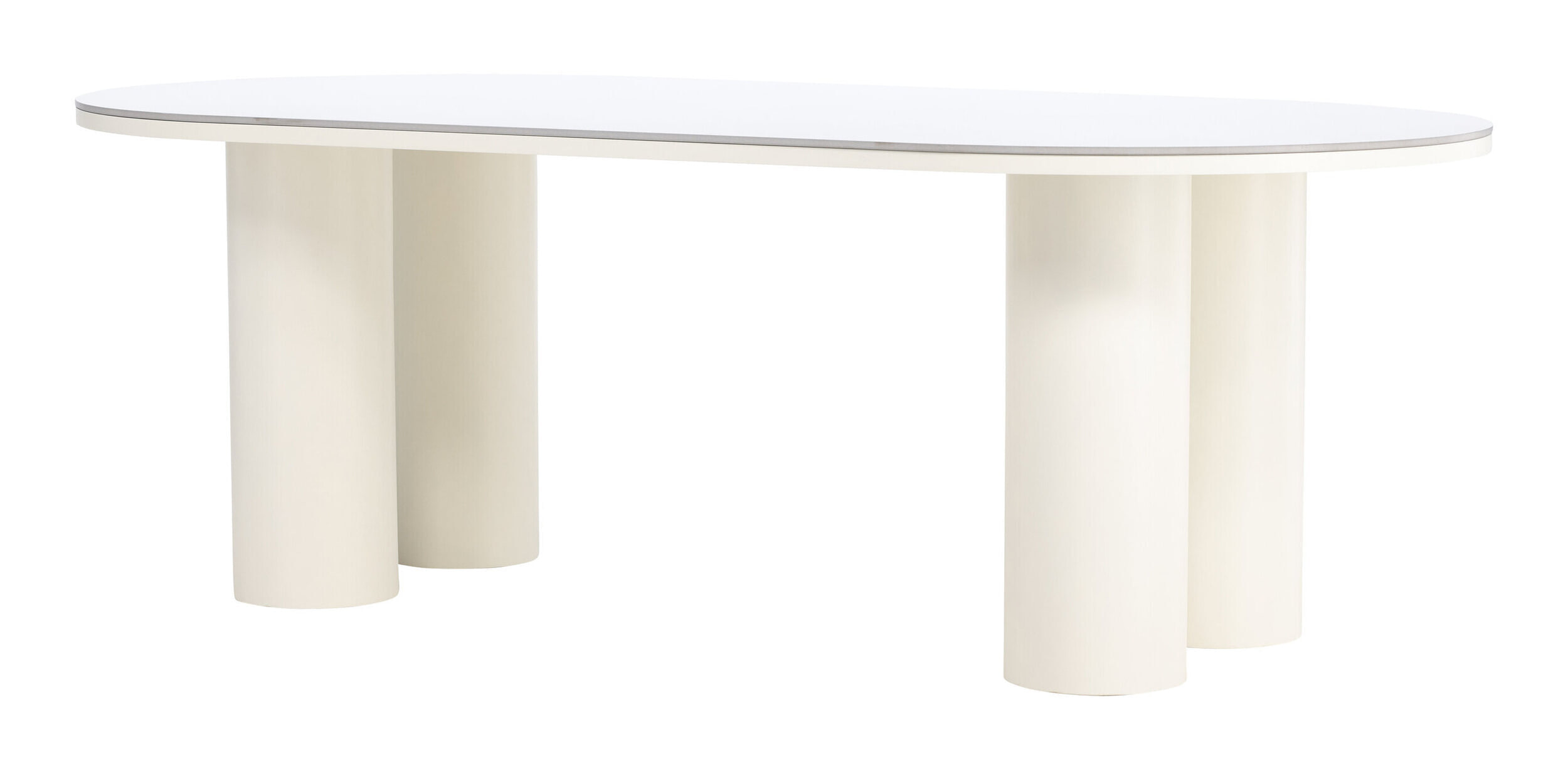 Nohr Ovale Eettafel 'Jossie' MDF 220 x 110cm, kleur Wit