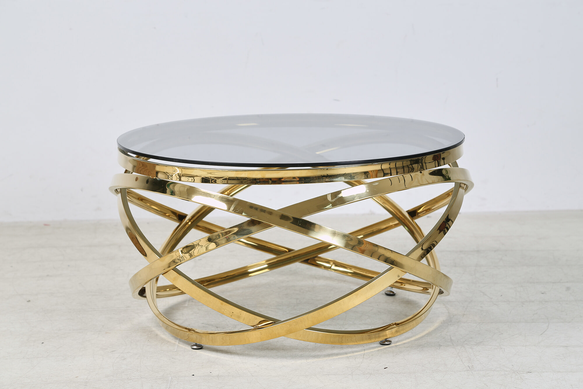 Artistiq Living Salontafel 'Mischa' 80cm smoke-glas, kleur goud