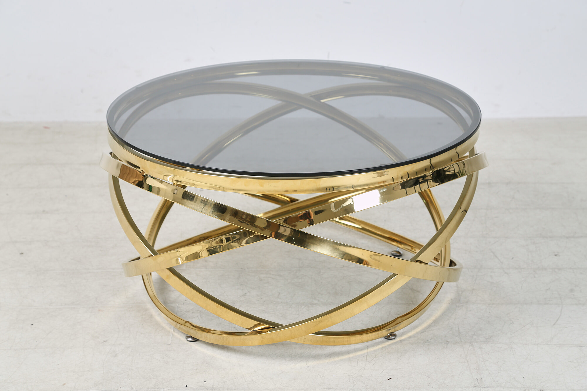 Artistiq Living Salontafel 'Mischa' 80cm smoke-glas, kleur goud