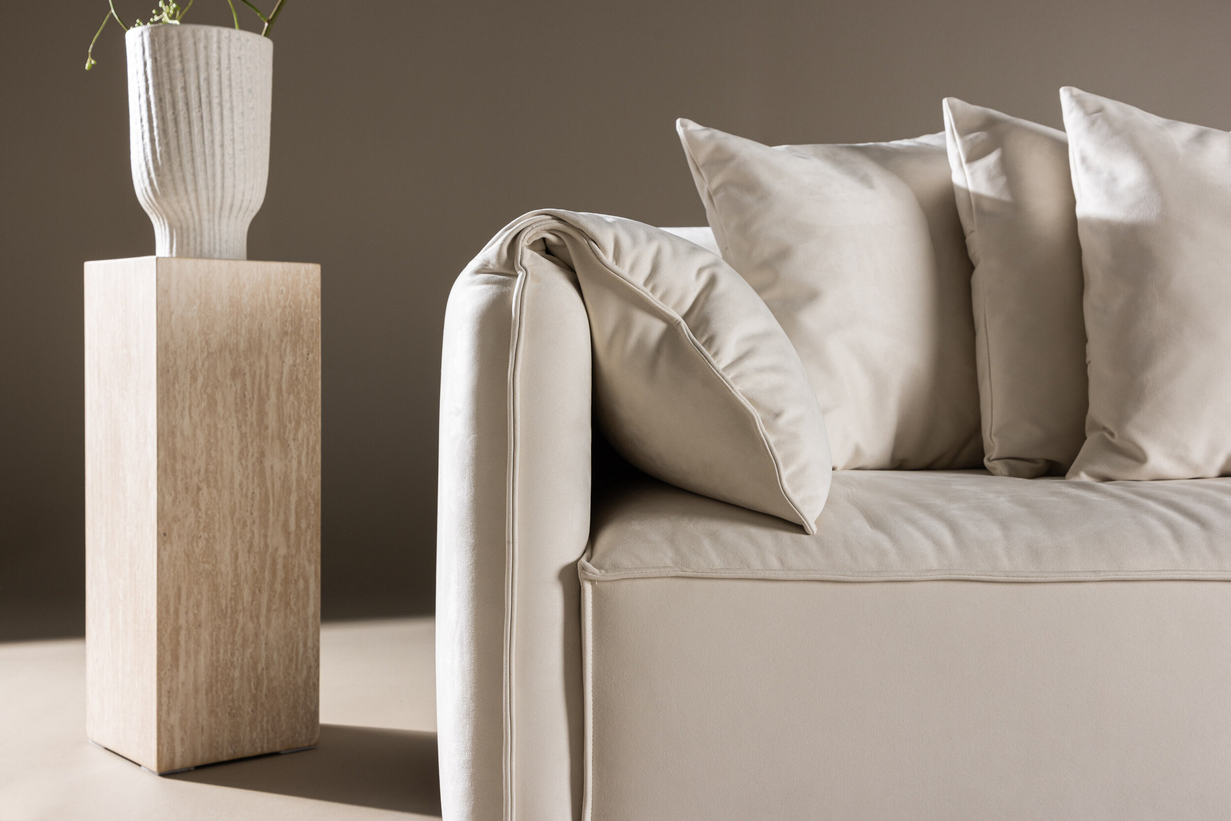 Nohr 3-zits Bank 'Errin' Velvet, kleur Beige