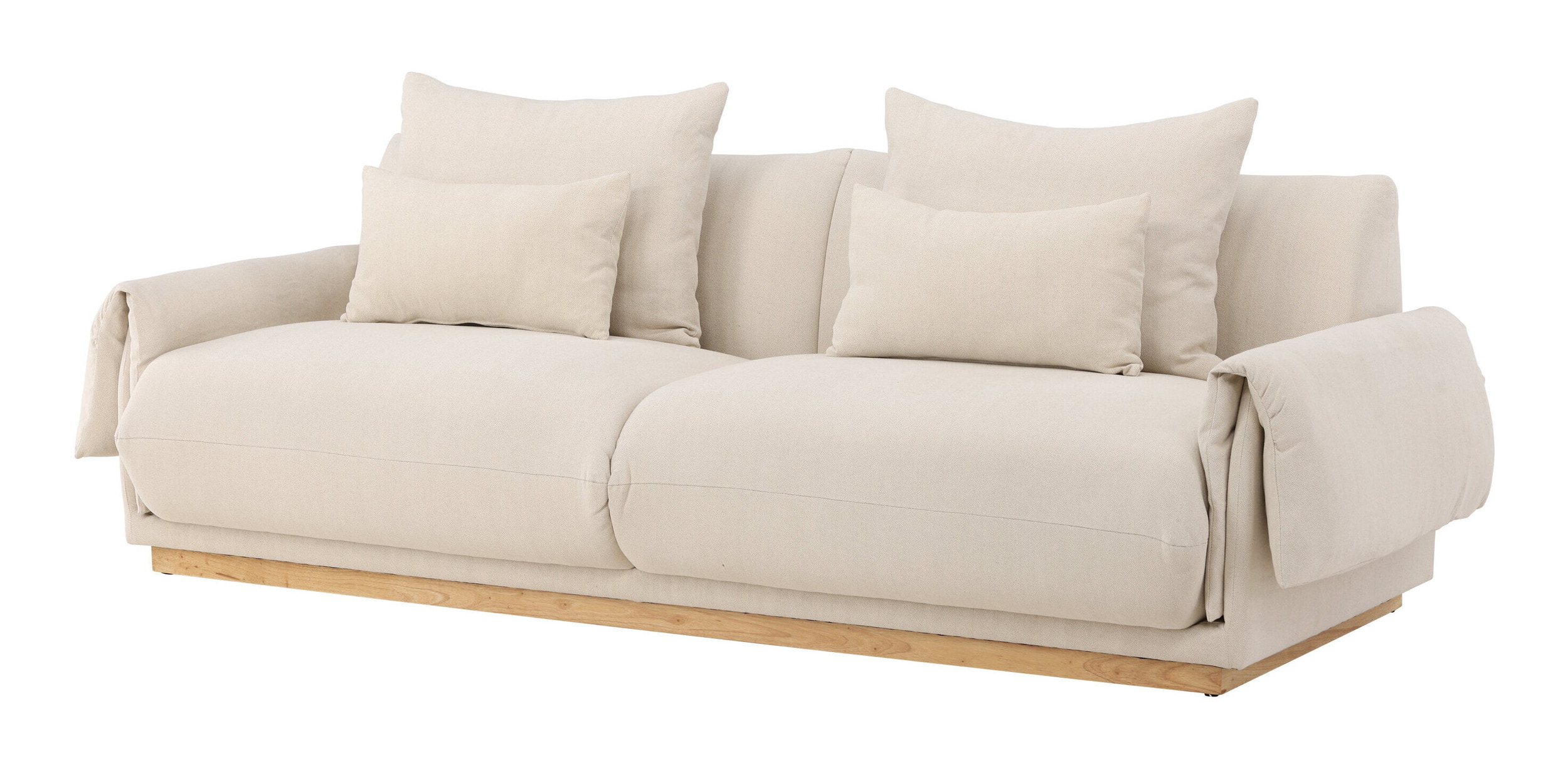 Nohr 3-zits Bank 'Lisa' Linnenlook, 237cm, kleur Beige