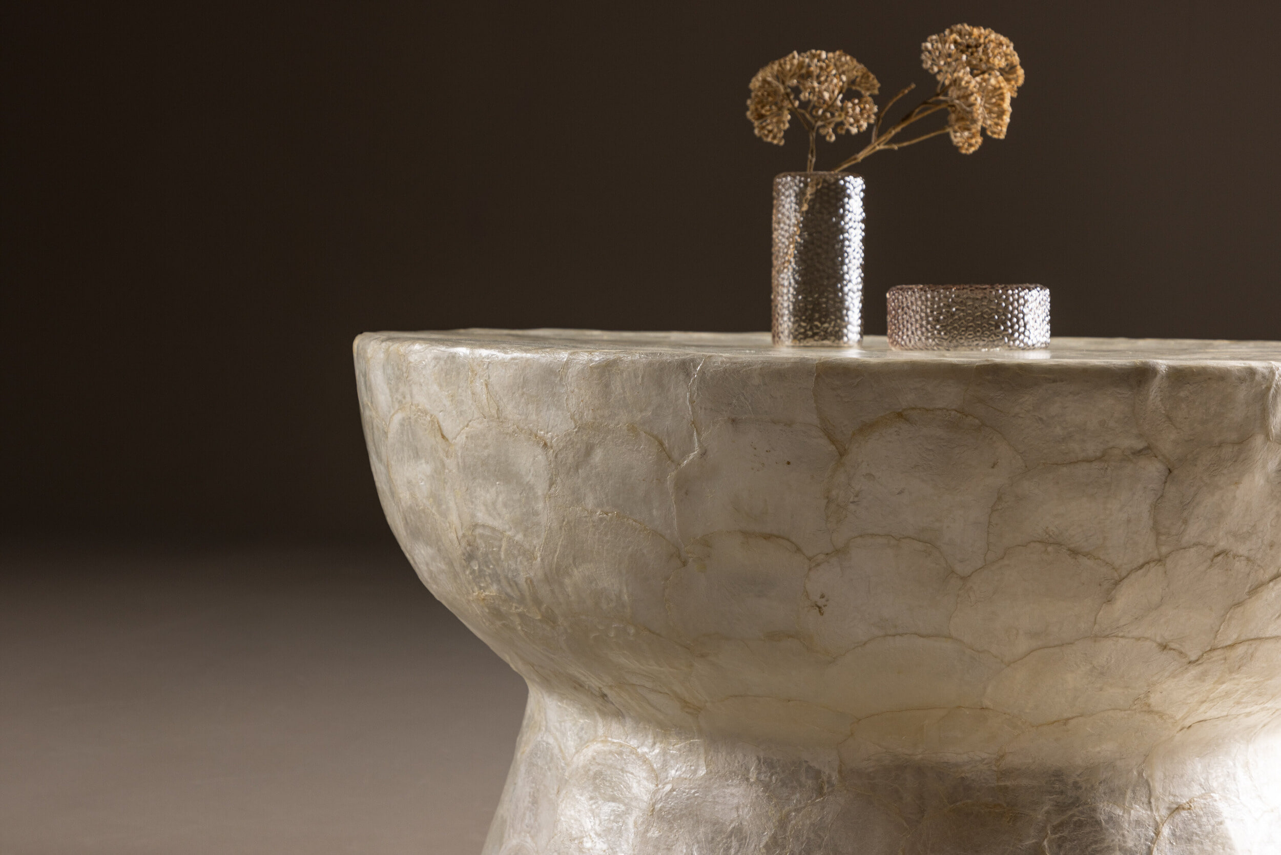 Nohr Ronde Salontafel 'Leeann' Capiz, 70cm