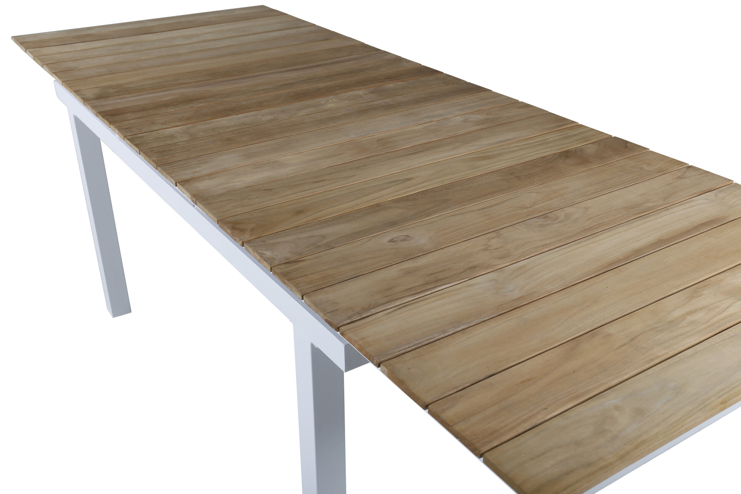 Nohr Uitschuifbare Tuintafel 'Constantina' Teakhout, 180/240 x 90cm, kleur Naturel/Wit