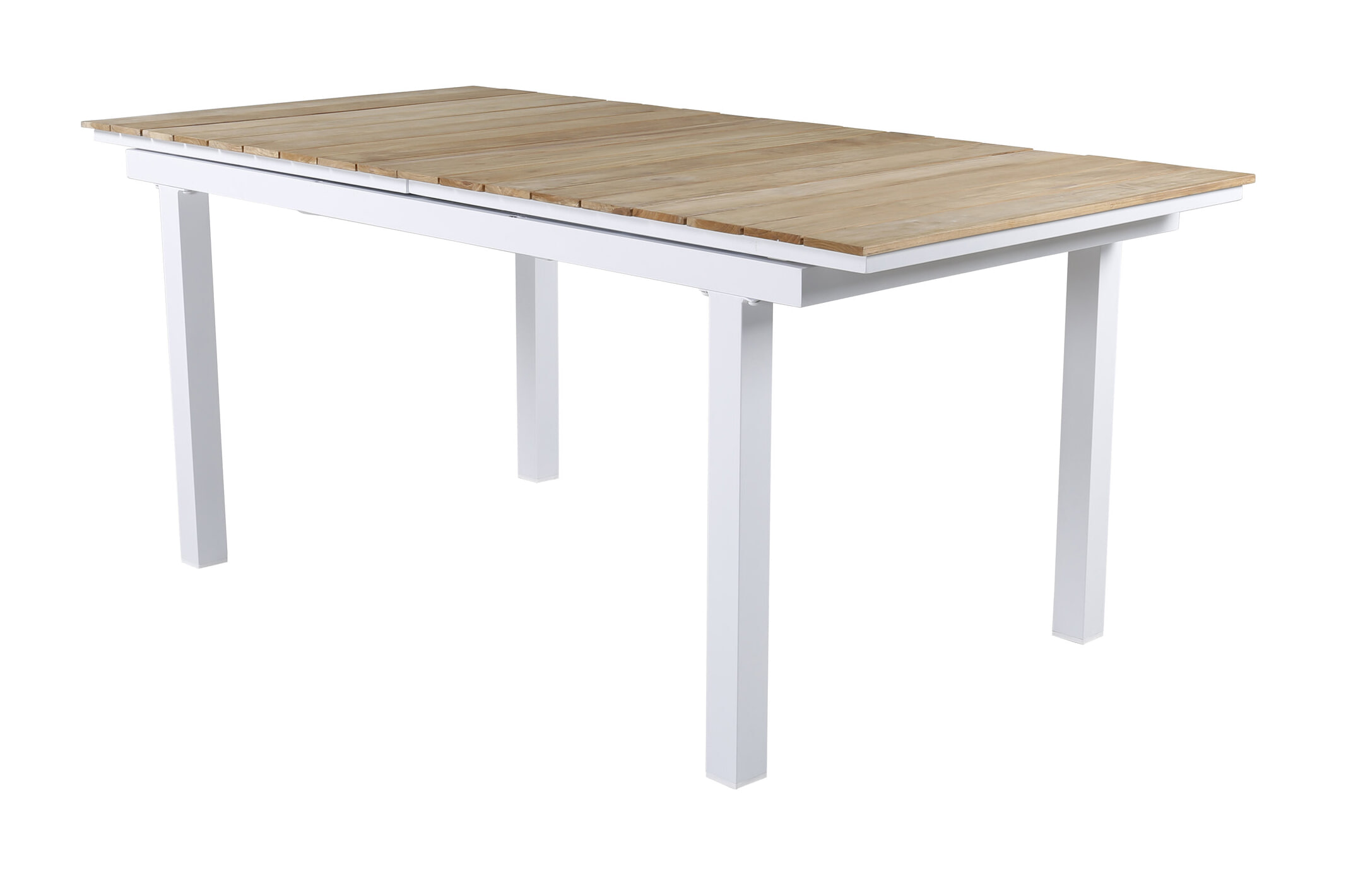 Nohr Uitschuifbare Tuintafel 'Constantina' Teakhout, 180/240 x 90cm, kleur Naturel/Wit