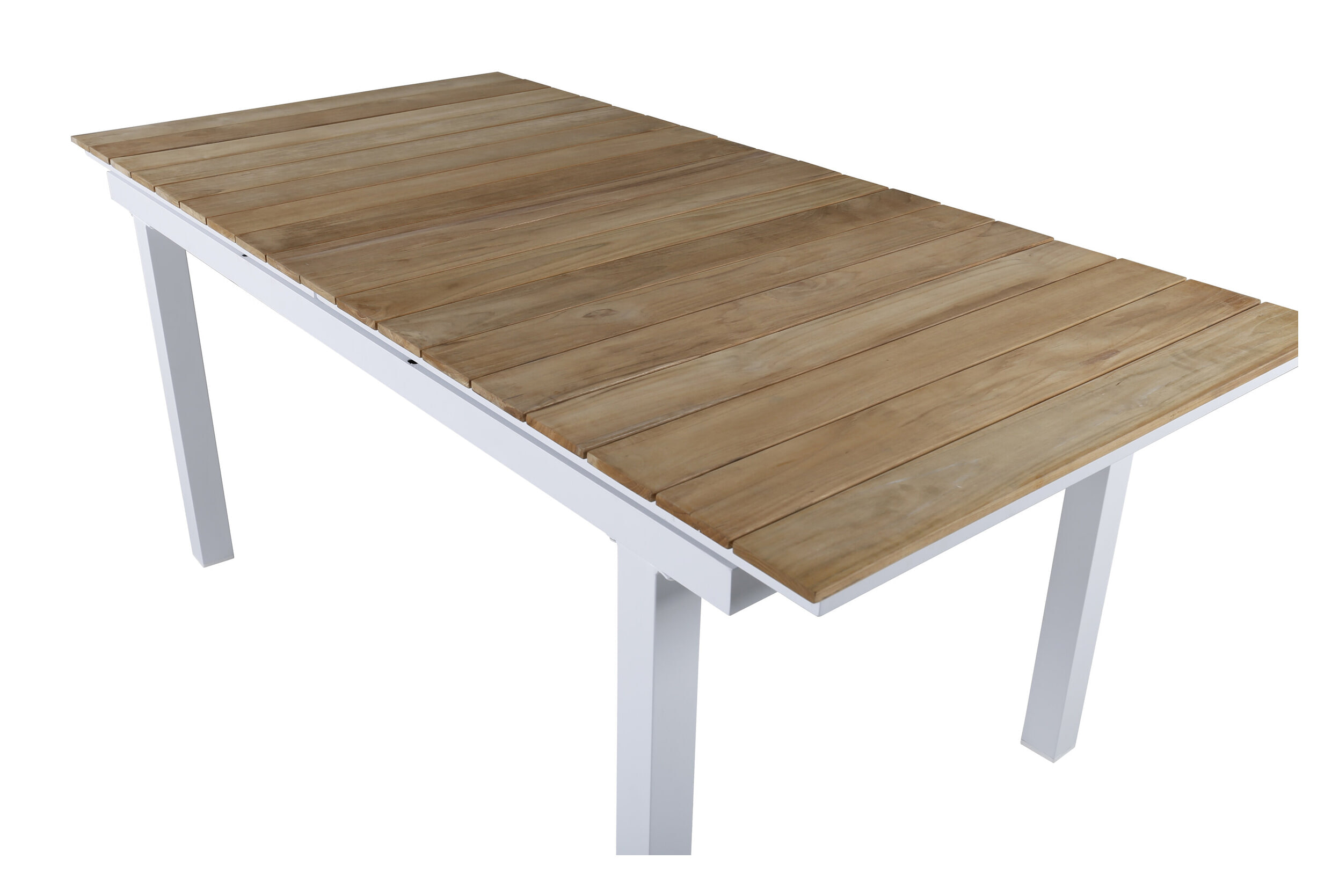 Nohr Uitschuifbare Tuintafel 'Constantina' Teakhout, 180/240 x 90cm, kleur Naturel/Wit