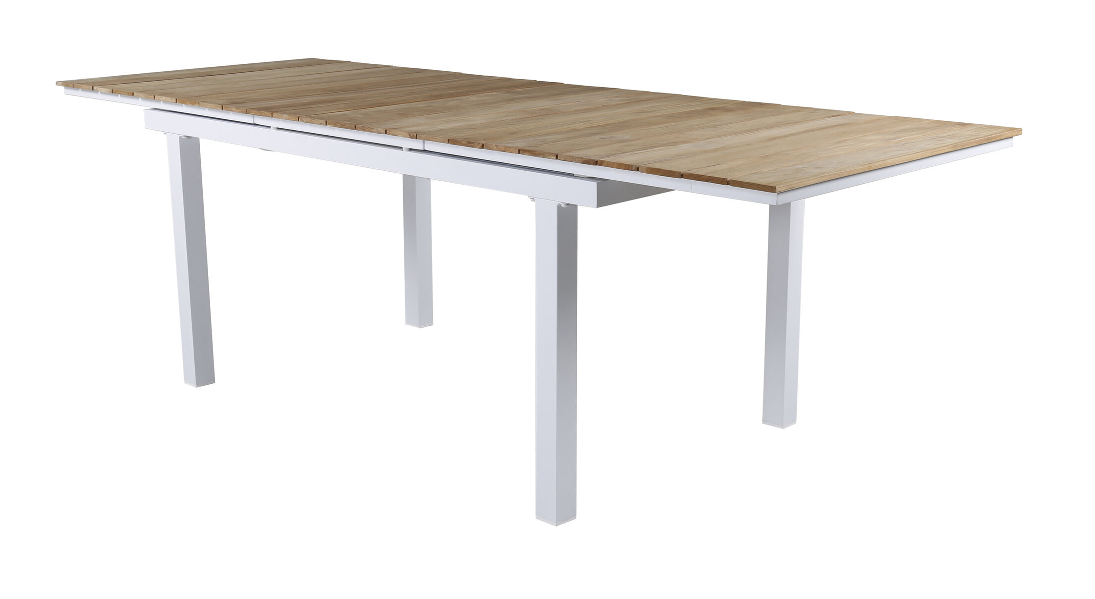 Nohr Uitschuifbare Tuintafel 'Constantina' Teakhout, 180/240 x 90cm, kleur Naturel/Wit