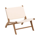 Nohr Fauteuil 'Calogero' Teakhout en Lederlook, kleur Crème