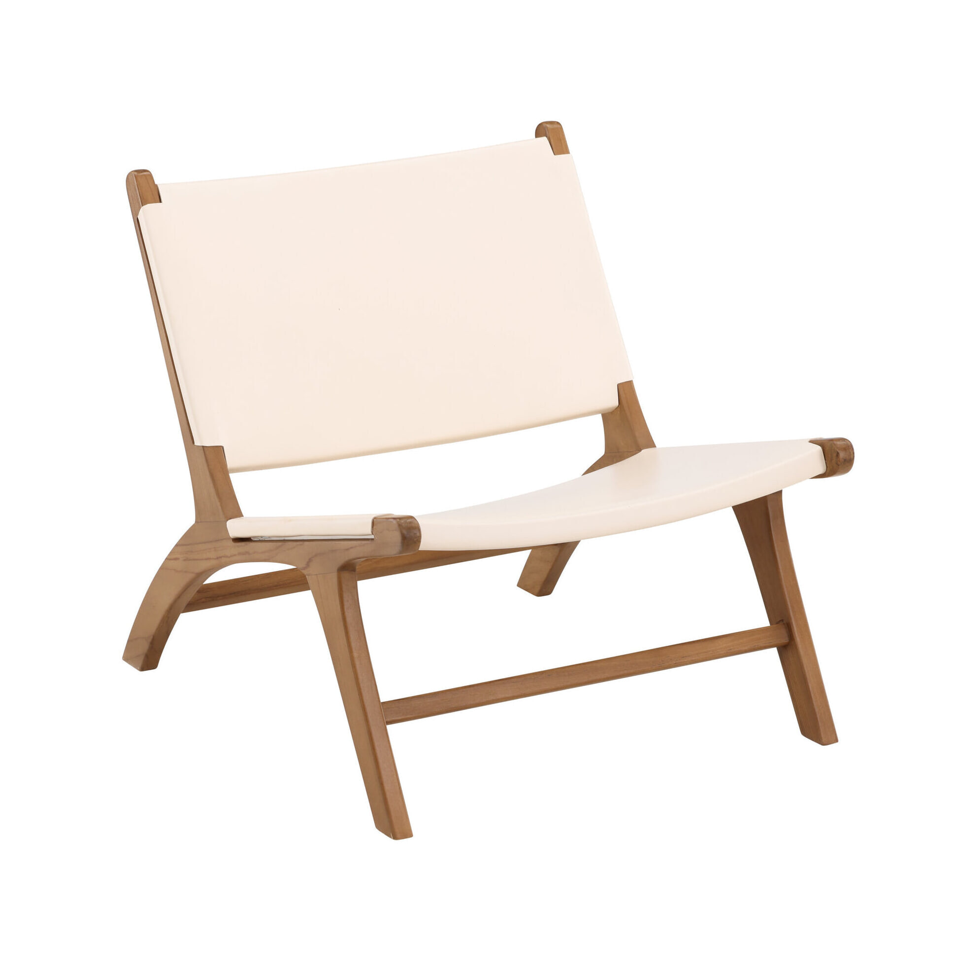 Nohr Fauteuil 'Calogero' Teakhout en Lederlook