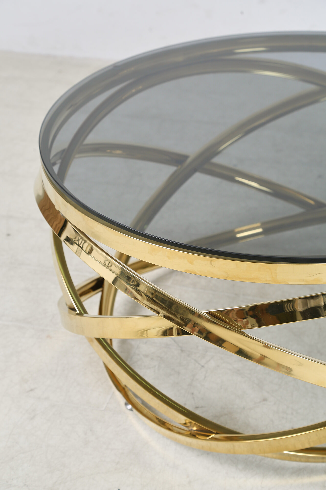 Artistiq Living Salontafel 'Mischa' 80cm smoke-glas, kleur goud