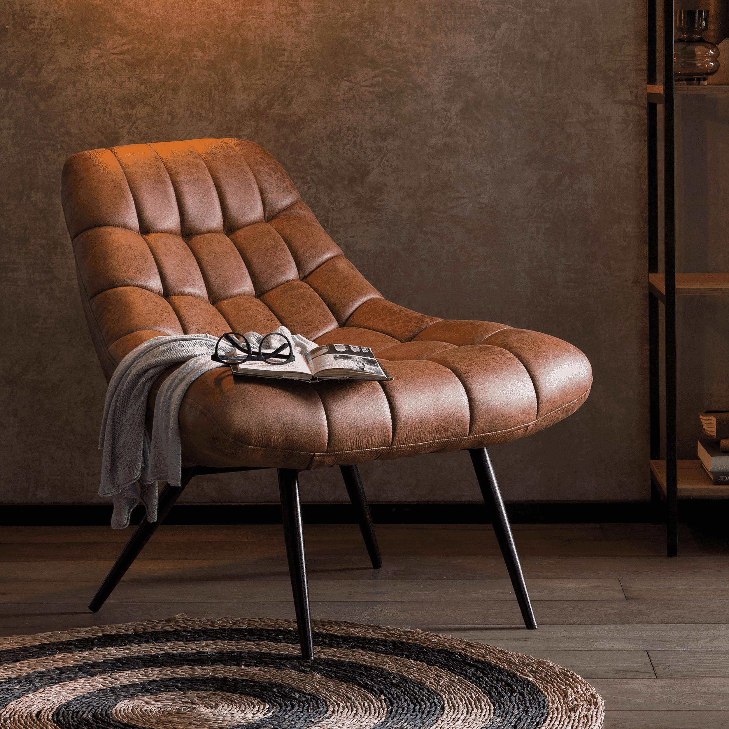 Artistiq Fauteuil 'Aris' PU, kleur Cognac