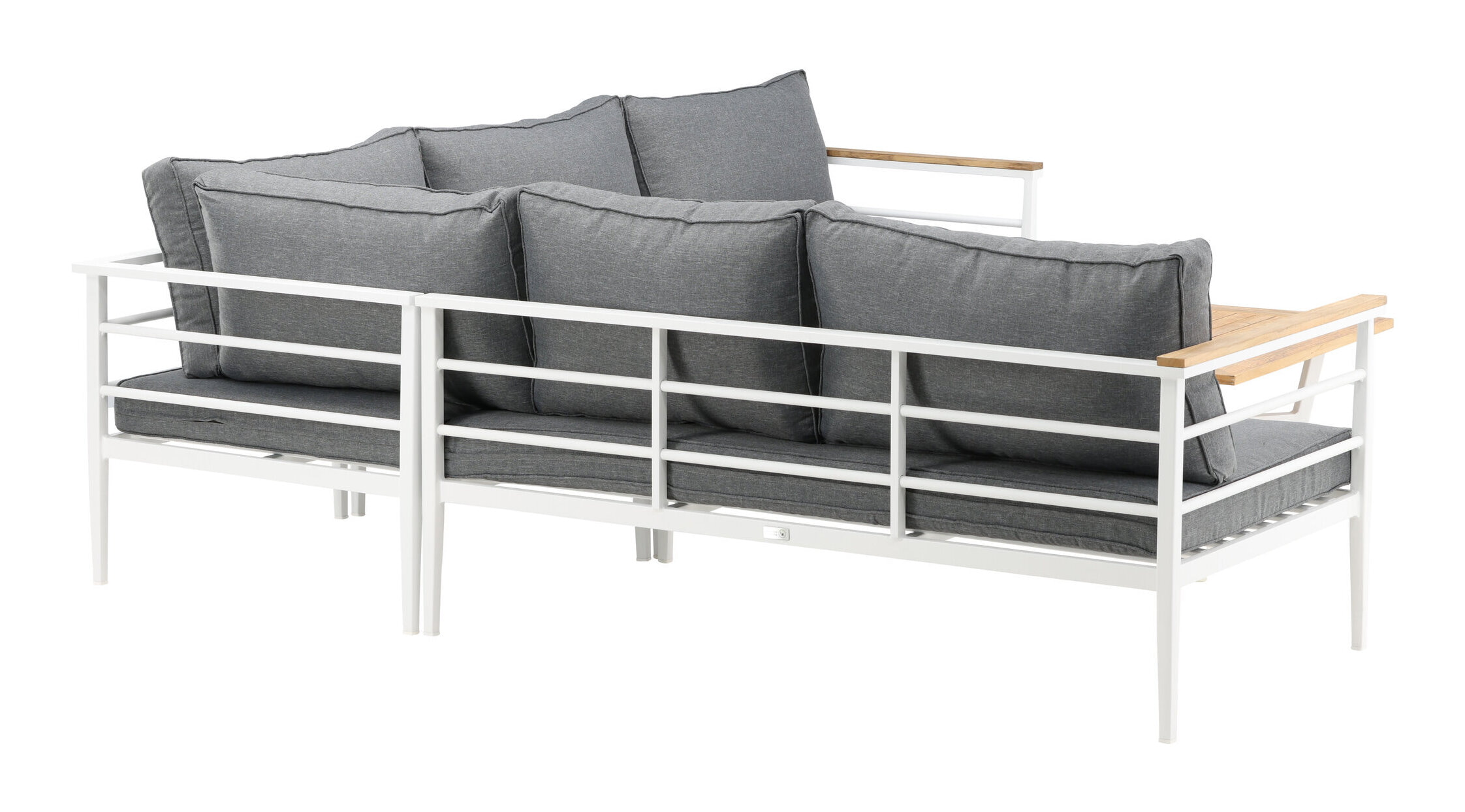 Nohr Loungeset 'Constantina' Teakhout, Met hoekbank en tafel, kleur Wit