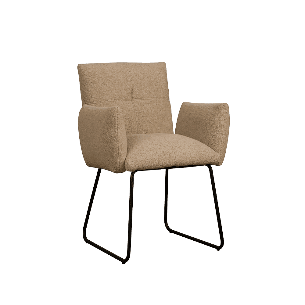 Tower Living Eetkamerstoel 'Dante' Teddy, kleur Lichtbruin