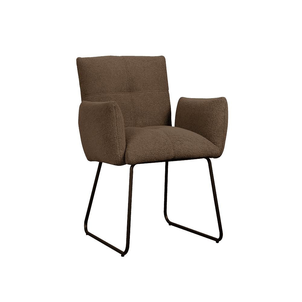 Tower Living Eetkamerstoel 'Dante' Teddy, kleur Donkerbruin