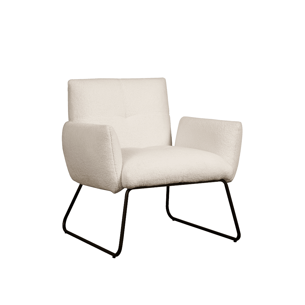 Tower Living Fauteuil 'Dante' Teddy, kleur Wit