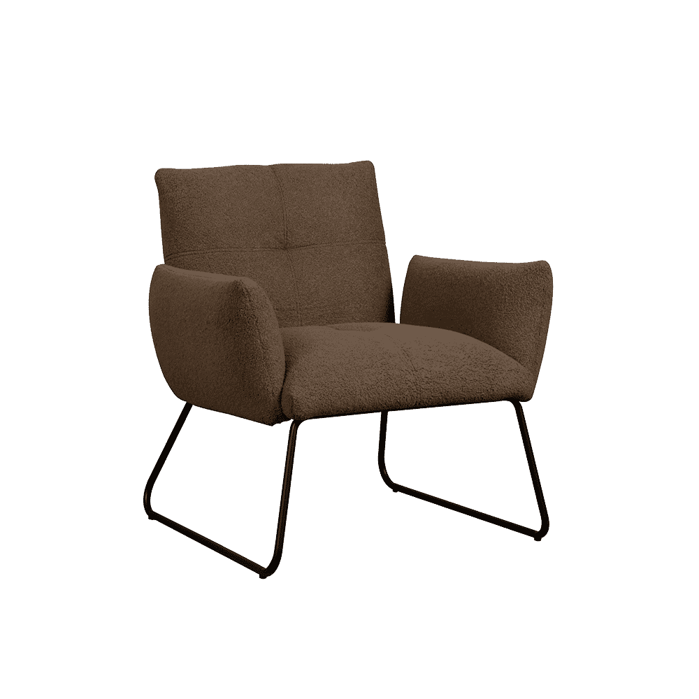 Tower Living Fauteuil 'Dante' Teddy, kleur Donkerbruin
