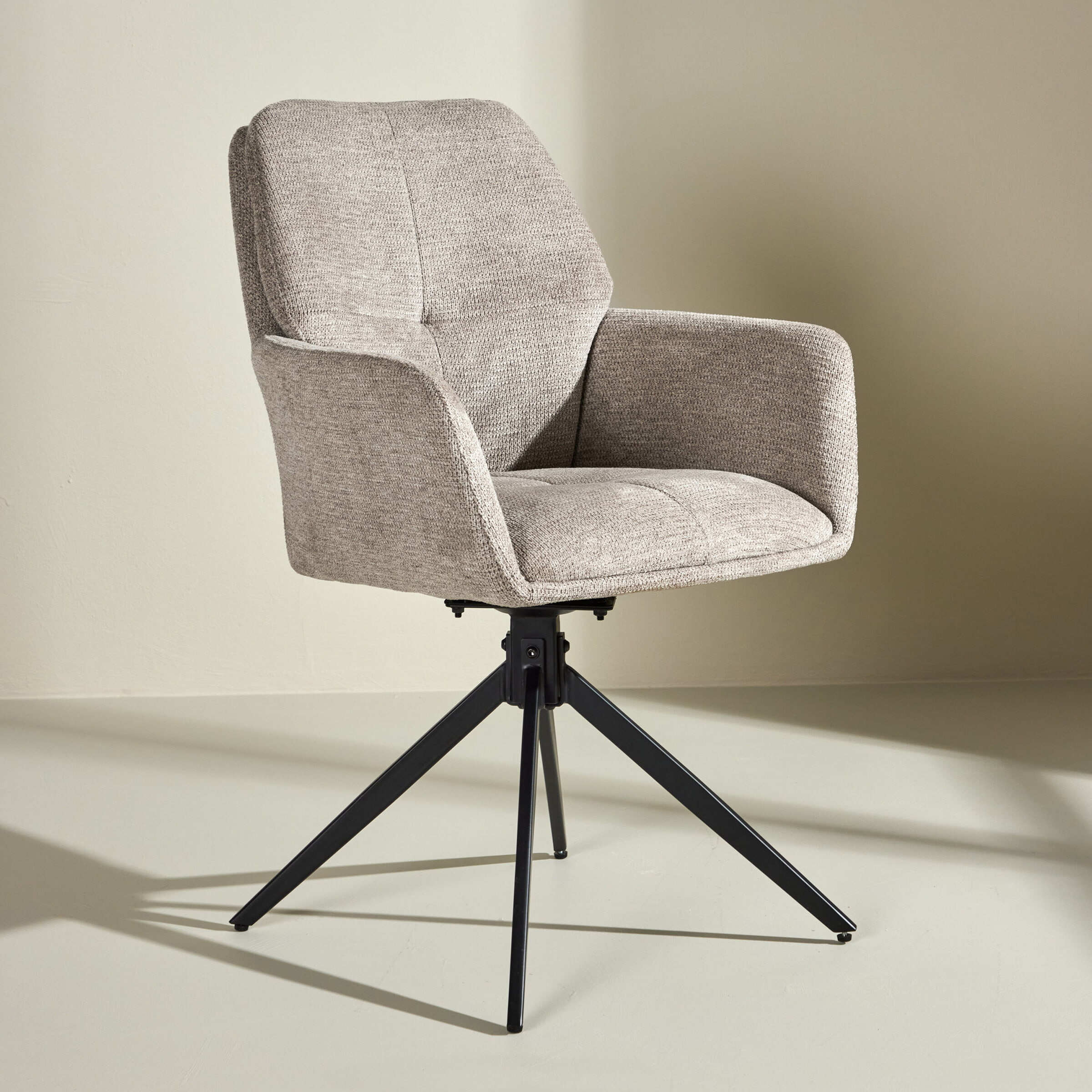 Nohr Eetkamerstoel 'Montie' Geweven stof, kleur Bruin