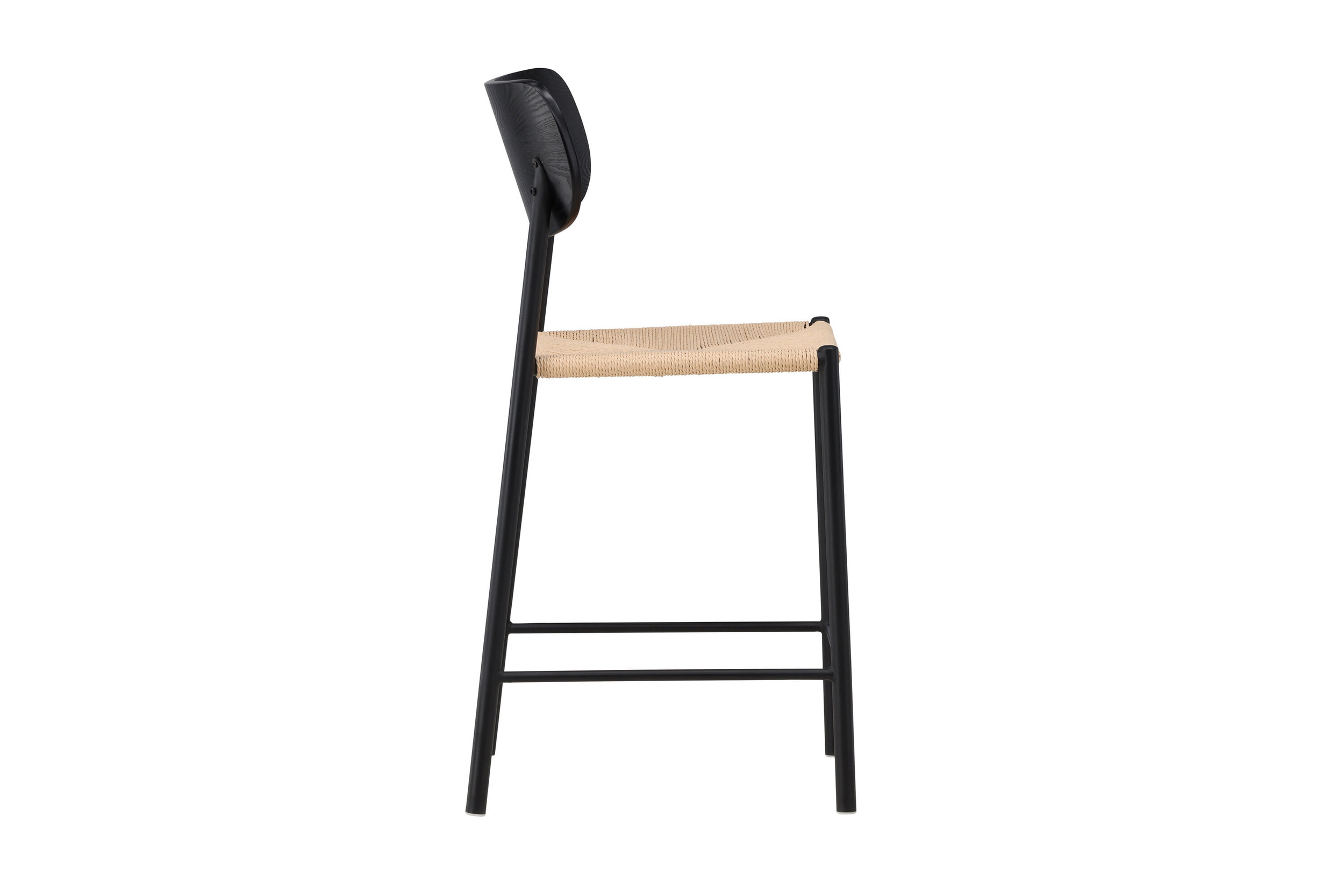 Nohr Barkruk 'Lakeithia' Rattan, kleur Naturel/Zwart (zithoogte 67cm)