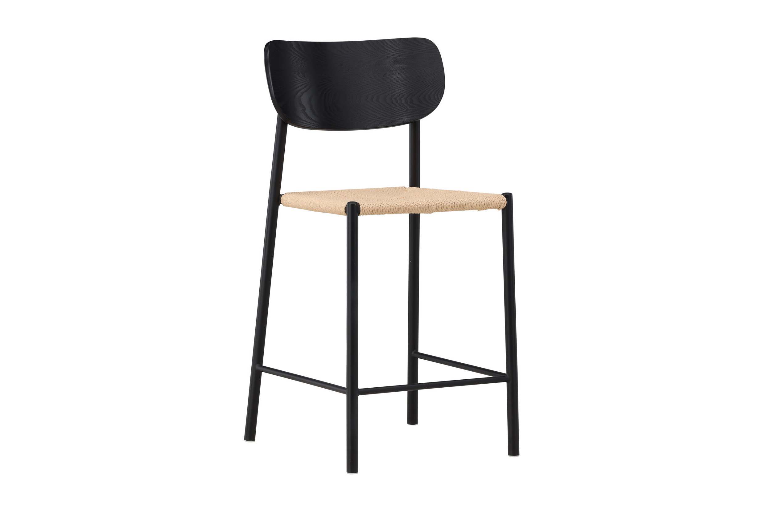 Nohr Barkruk 'Lakeithia' Rattan, kleur Naturel/Zwart (zithoogte 67cm)