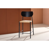 Nohr Barkruk 'Lakeithia' Rattan, kleur Naturel/Zwart (zithoogte 67cm)