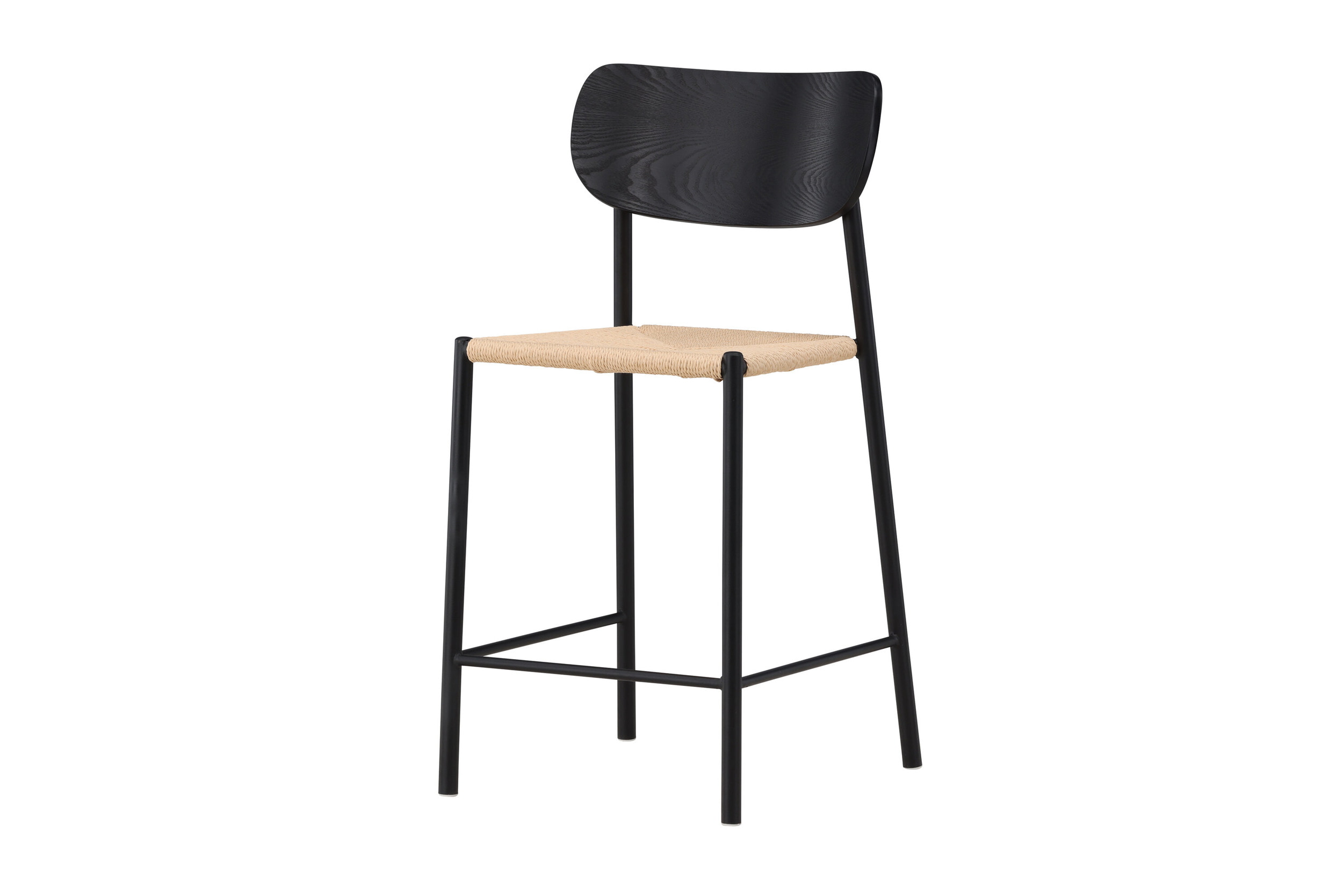 Nohr Barkruk 'Lakeithia' Rattan, kleur Naturel/Zwart (zithoogte 67cm)