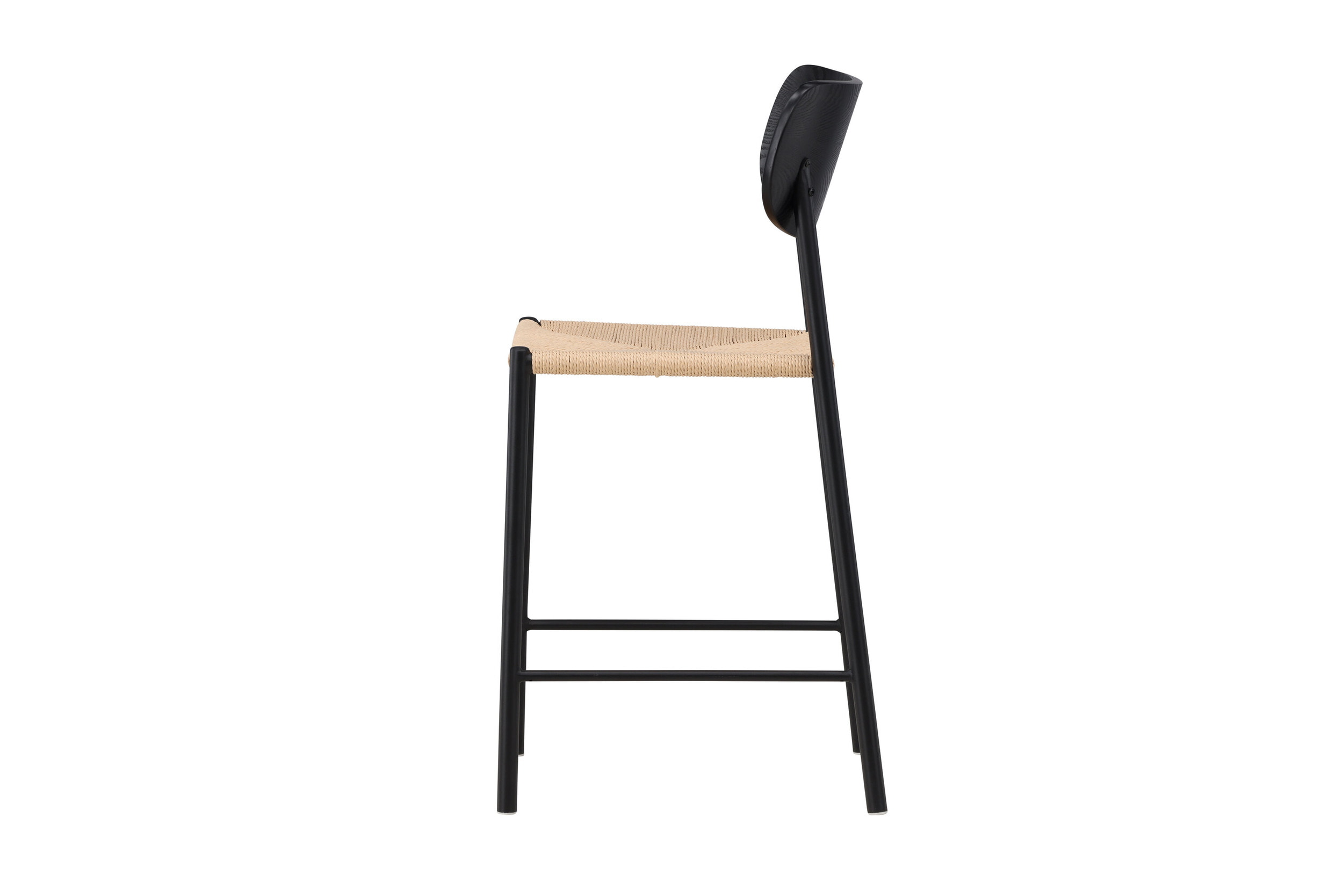 Nohr Barkruk 'Lakeithia' Rattan, kleur Naturel/Zwart (zithoogte 67cm)