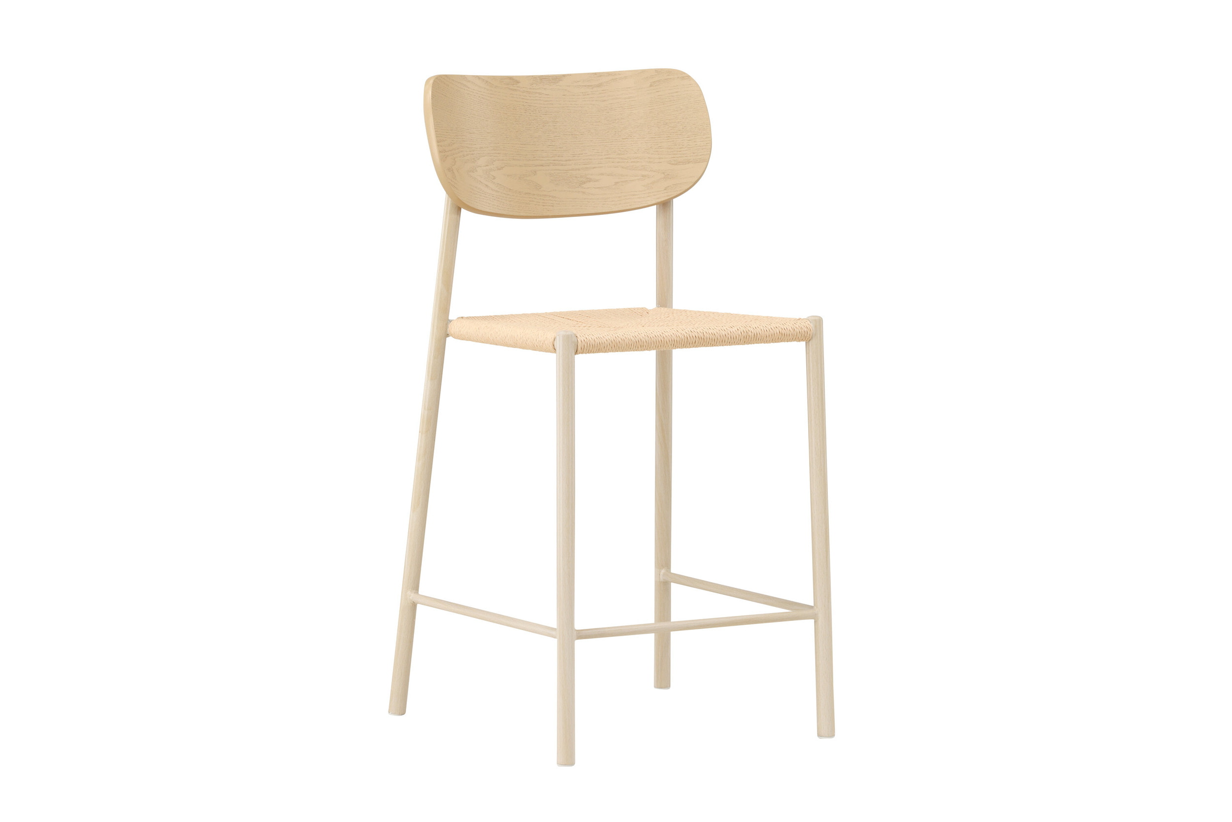 Nohr Barkruk 'Lakeithia' Rattan, kleur Whitewash/Naturel (zithoogte 67cm)