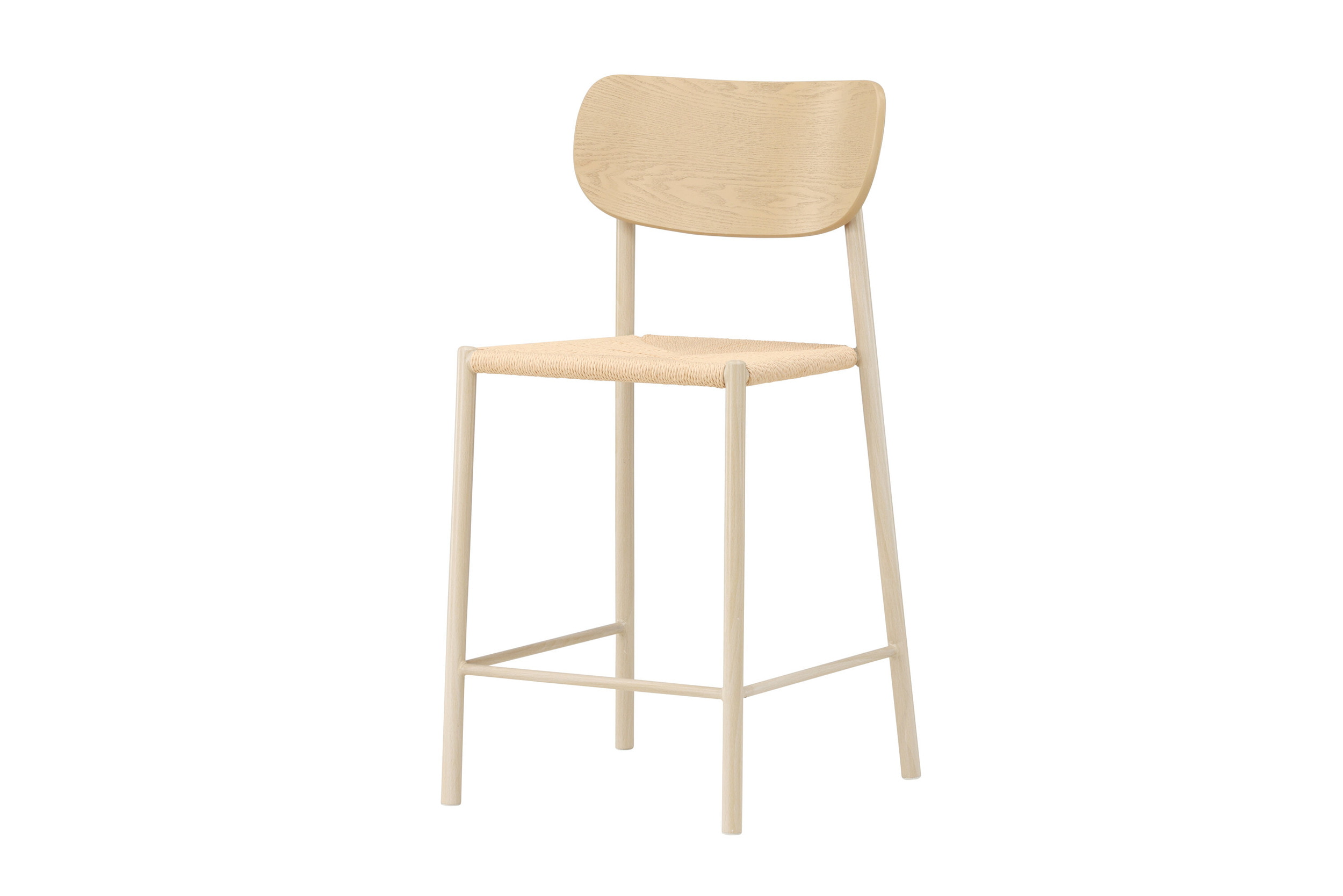 Nohr Barkruk 'Lakeithia' Rattan, kleur Whitewash/Naturel (zithoogte 67cm)