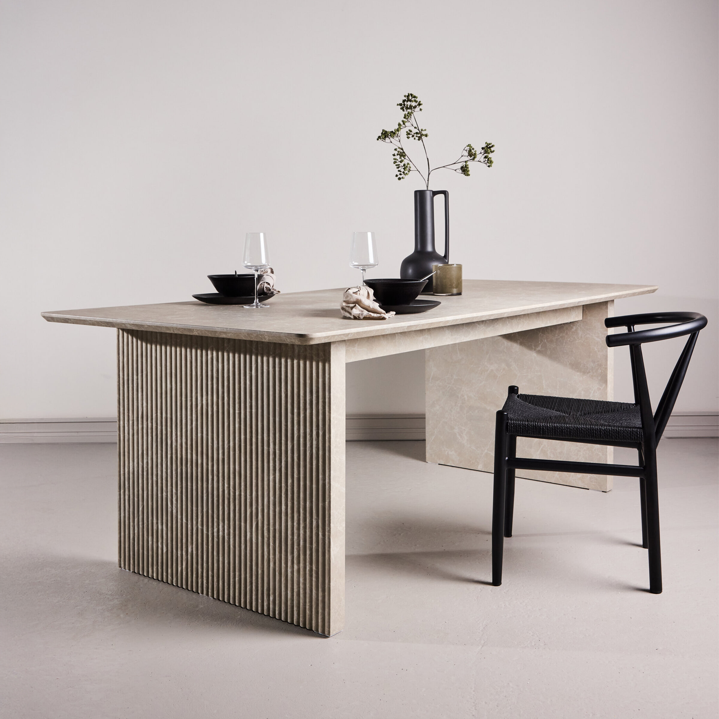 Nohr Eettafel Akim Marmerlook, 200 x 100cm - Beige