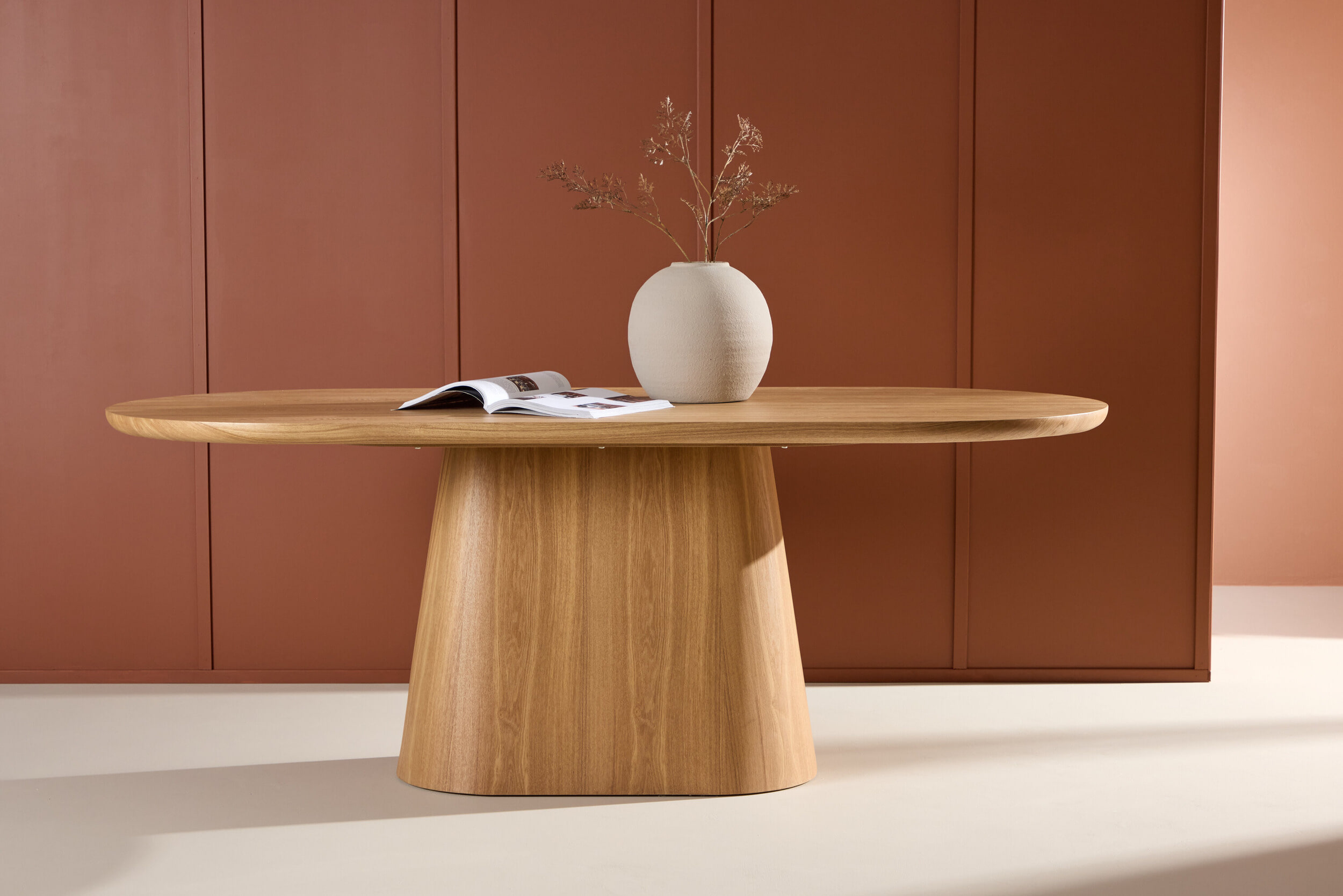 Nohr Ovale Eettafel 'Phong' MDF, 200 x 90cm, kleur Naturel