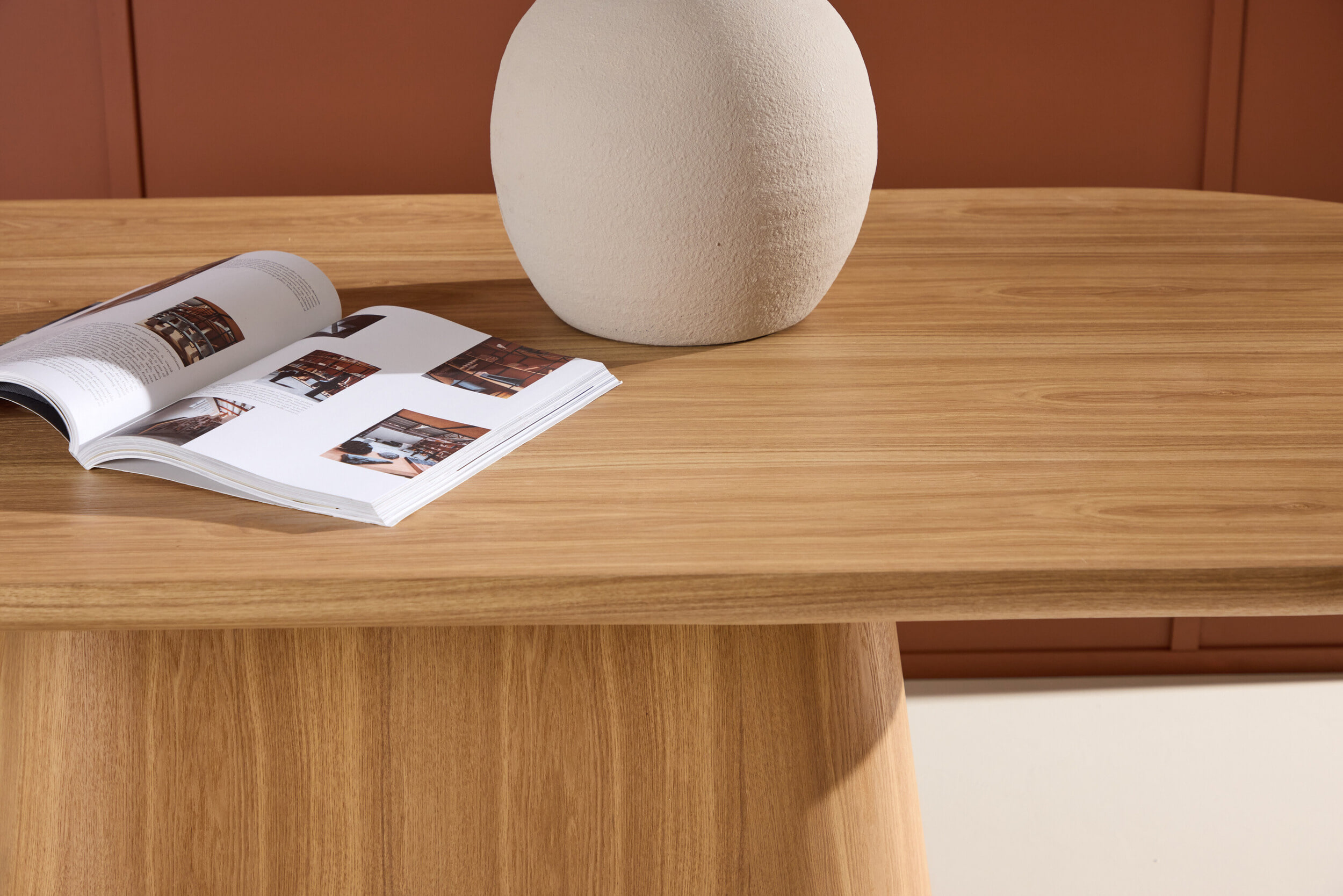 Nohr Ovale Eettafel 'Phong' MDF, 200 x 90cm, kleur Naturel