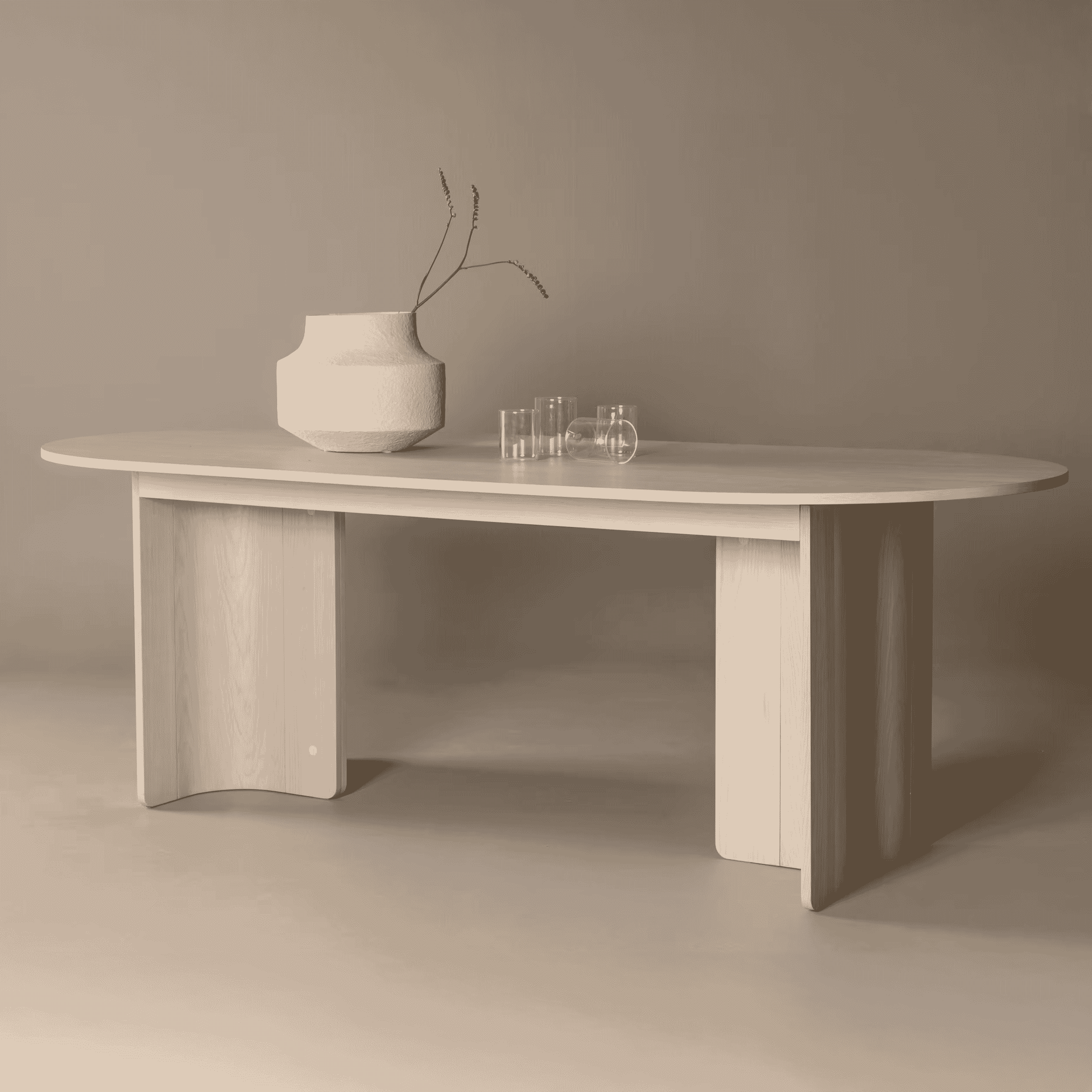 Nohr Ovale Eettafel 'Jadira' 220 x 100cm, kleur Whitewash