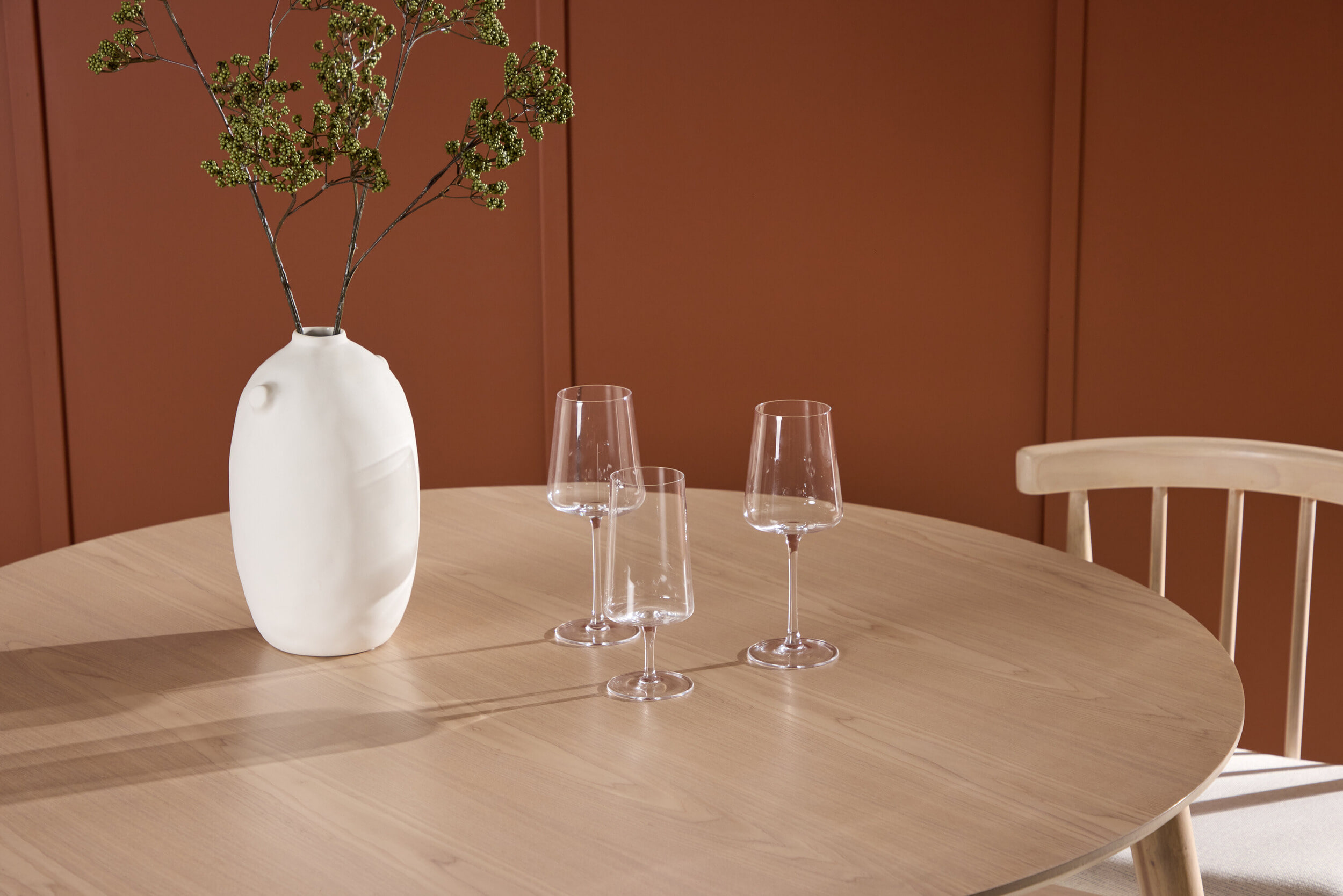 Nohr Ronde Eettafel 'Neomi' Rubberhout, 120cm, kleur Whitewash