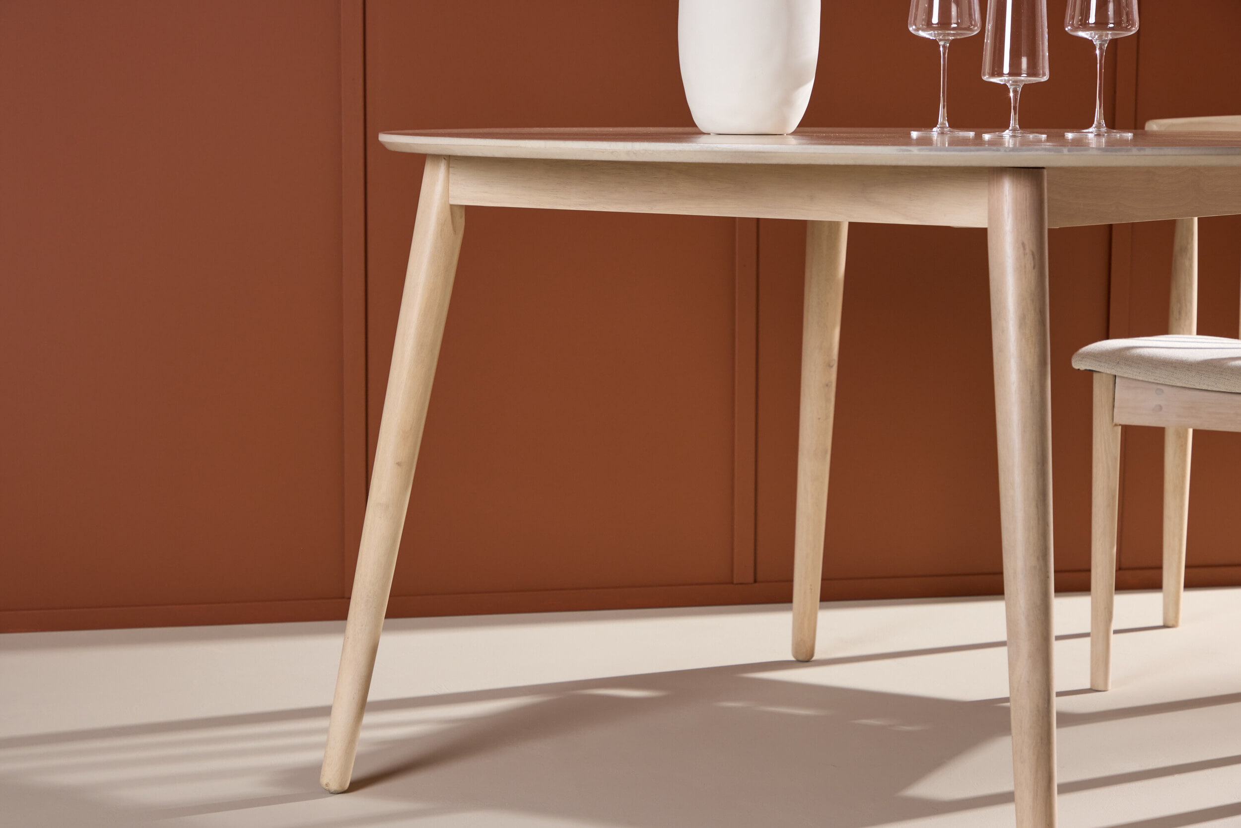 Nohr Ronde Eettafel 'Neomi' Rubberhout, 120cm, kleur Whitewash