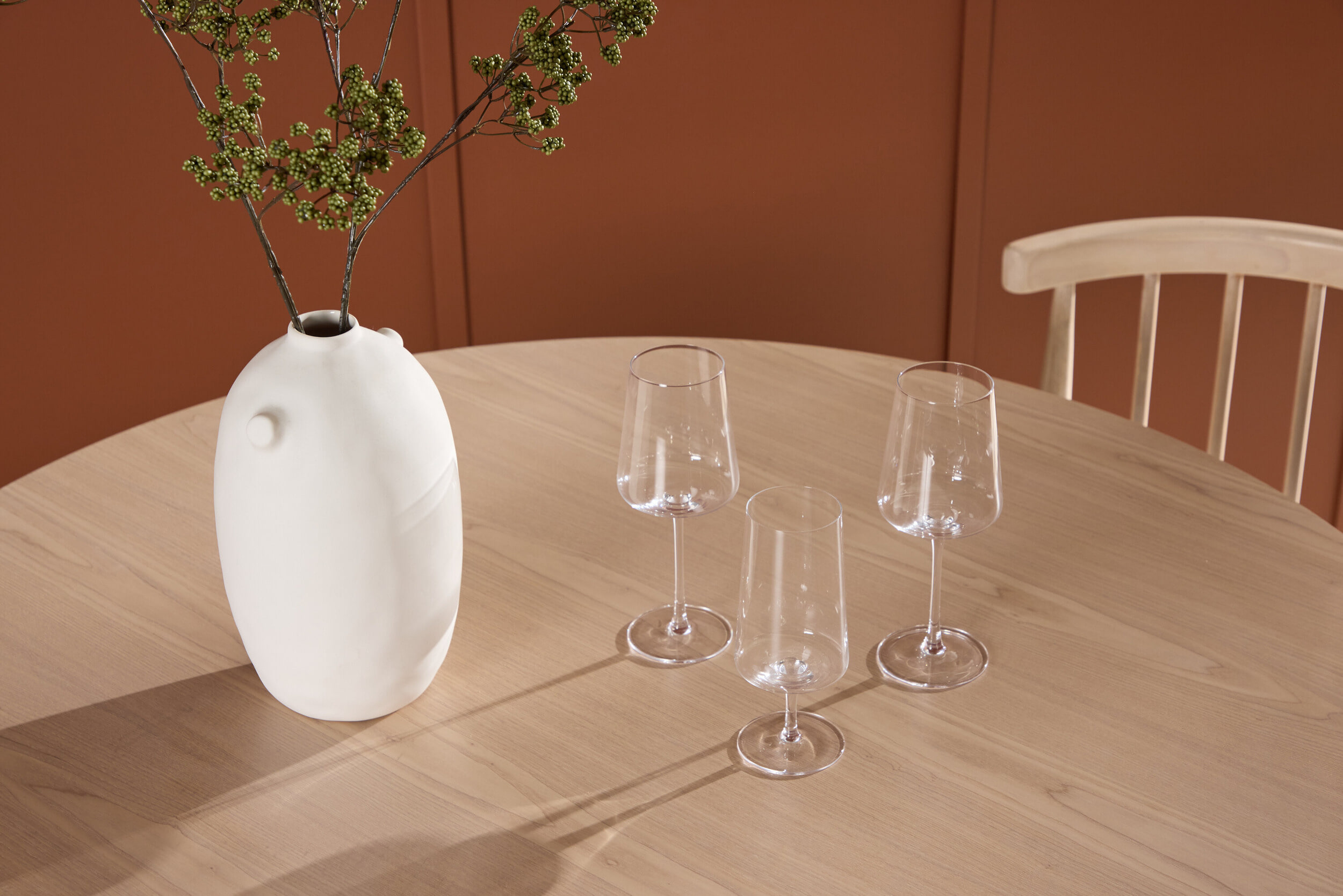 Nohr Ronde Eettafel 'Neomi' Rubberhout, 120cm, kleur Whitewash