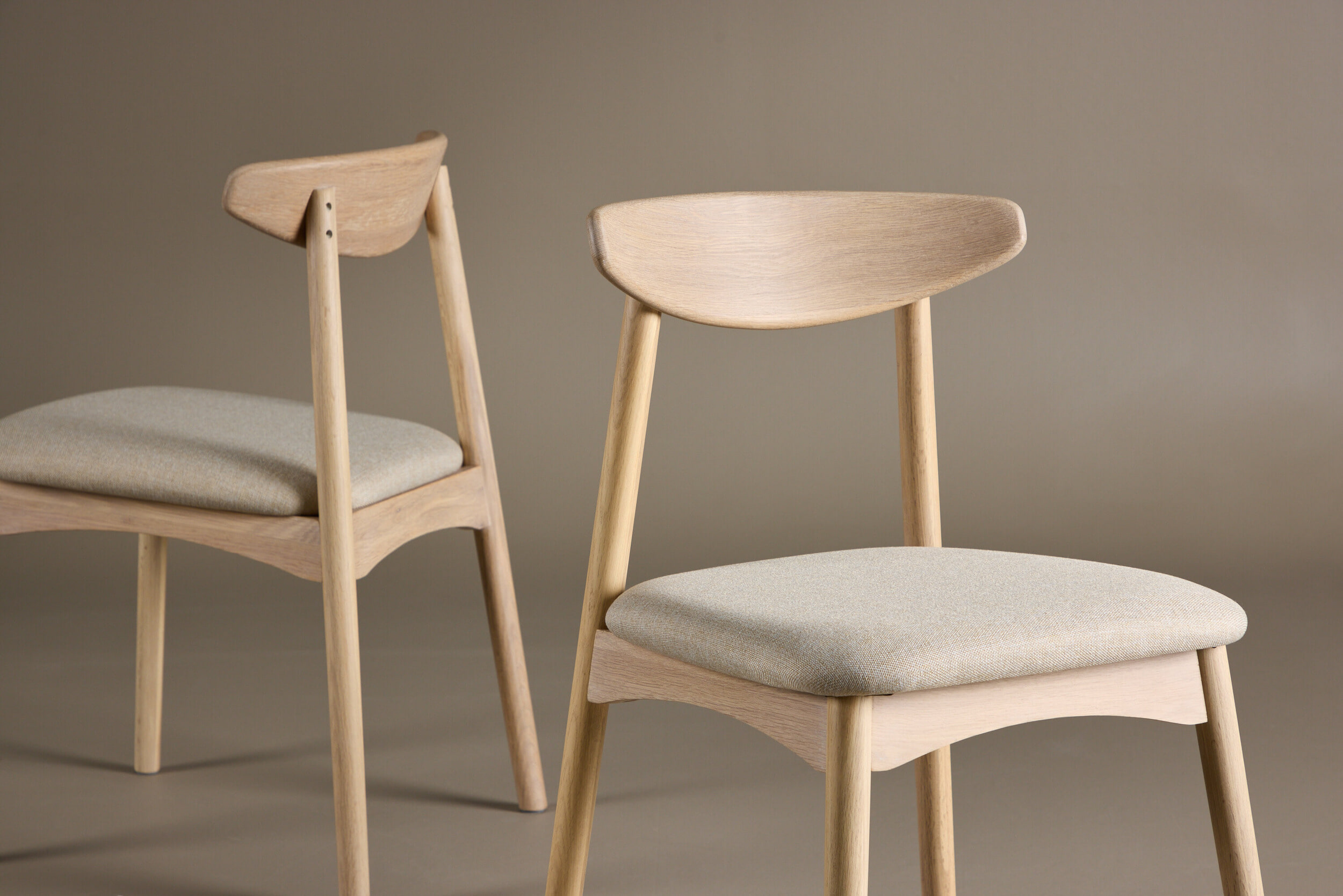 Nohr Eetkamerstoel 'Keneta' Eiken, kleur Beige/Whitewash