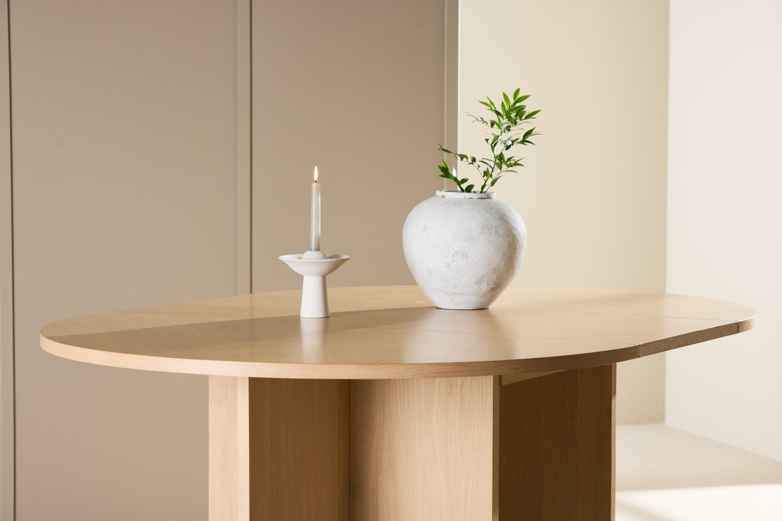Nohr Uitschuifbare Ronde Eettafel 'Shuree' 120/170 x 120cm, kleur Whitewash